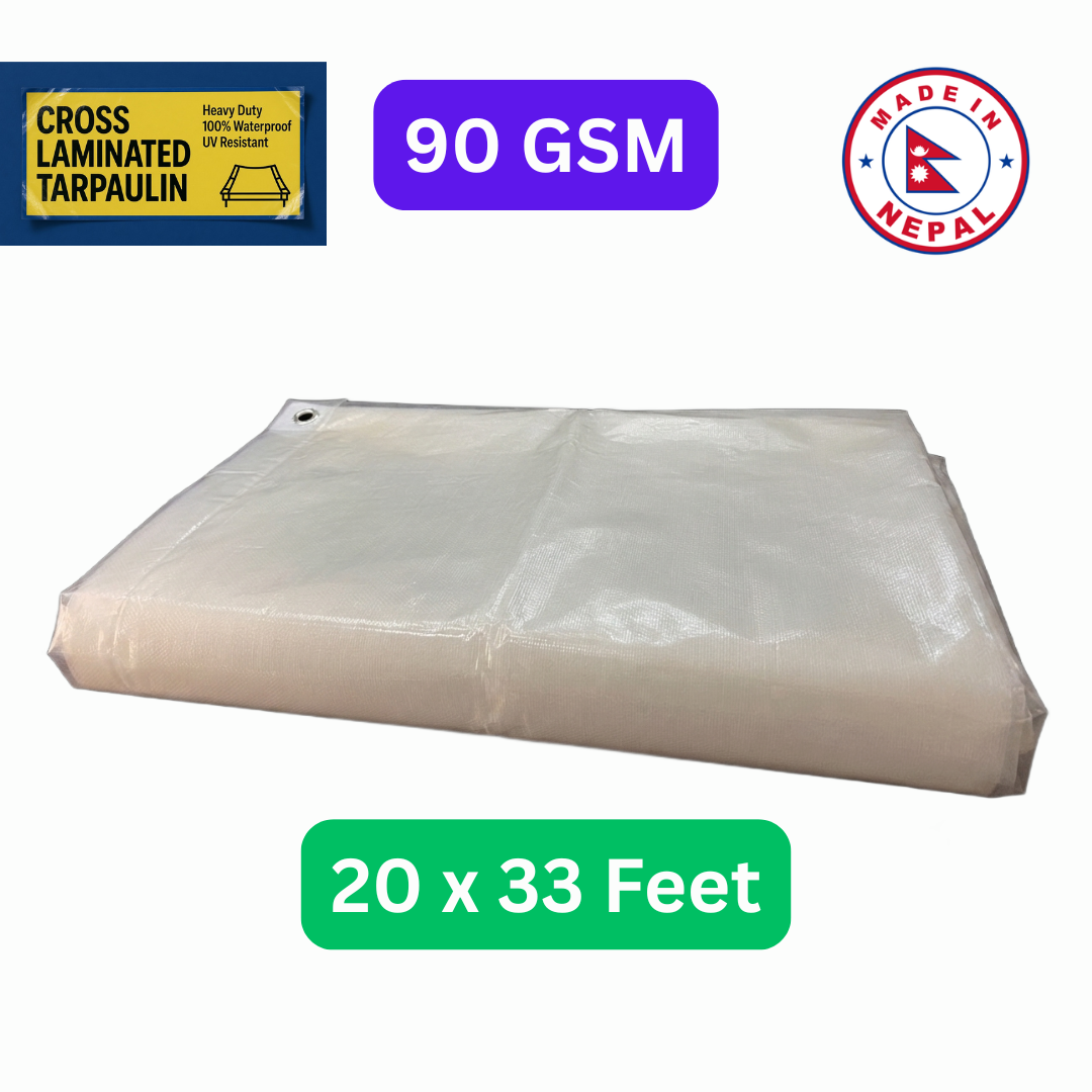 20x33ft White Tarpaulin 90 GSM
