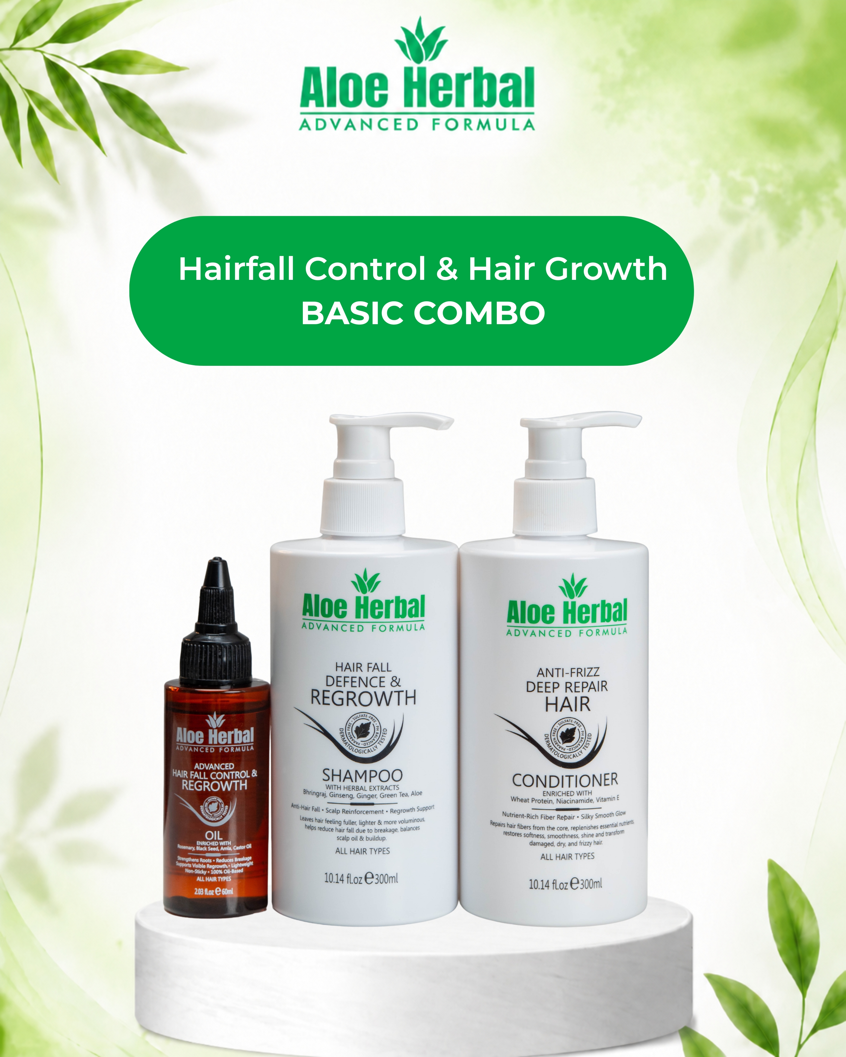 Aloe Herbal Hair Fall Control & Hair Growth Combo Pack - Basic