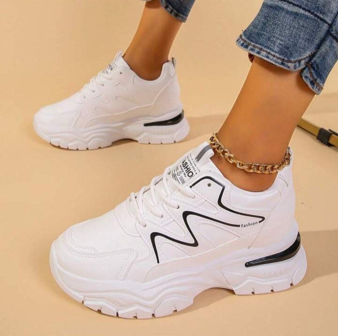 Korean Style Slip-On Heel Sneakers For Women