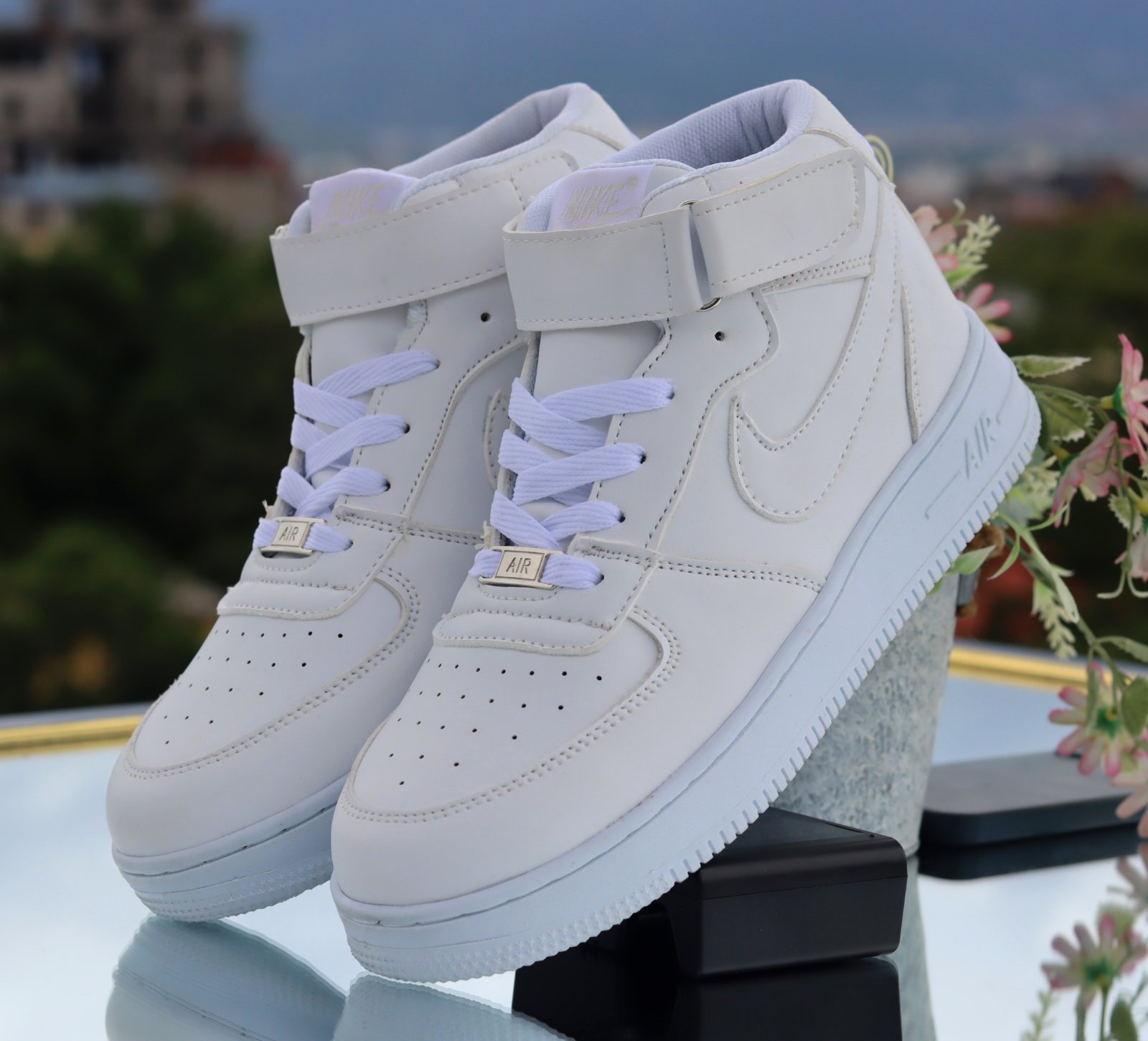 All-White Mid-Top Sneakers – SnowGlide Luxe Casual Footwear For Women's 