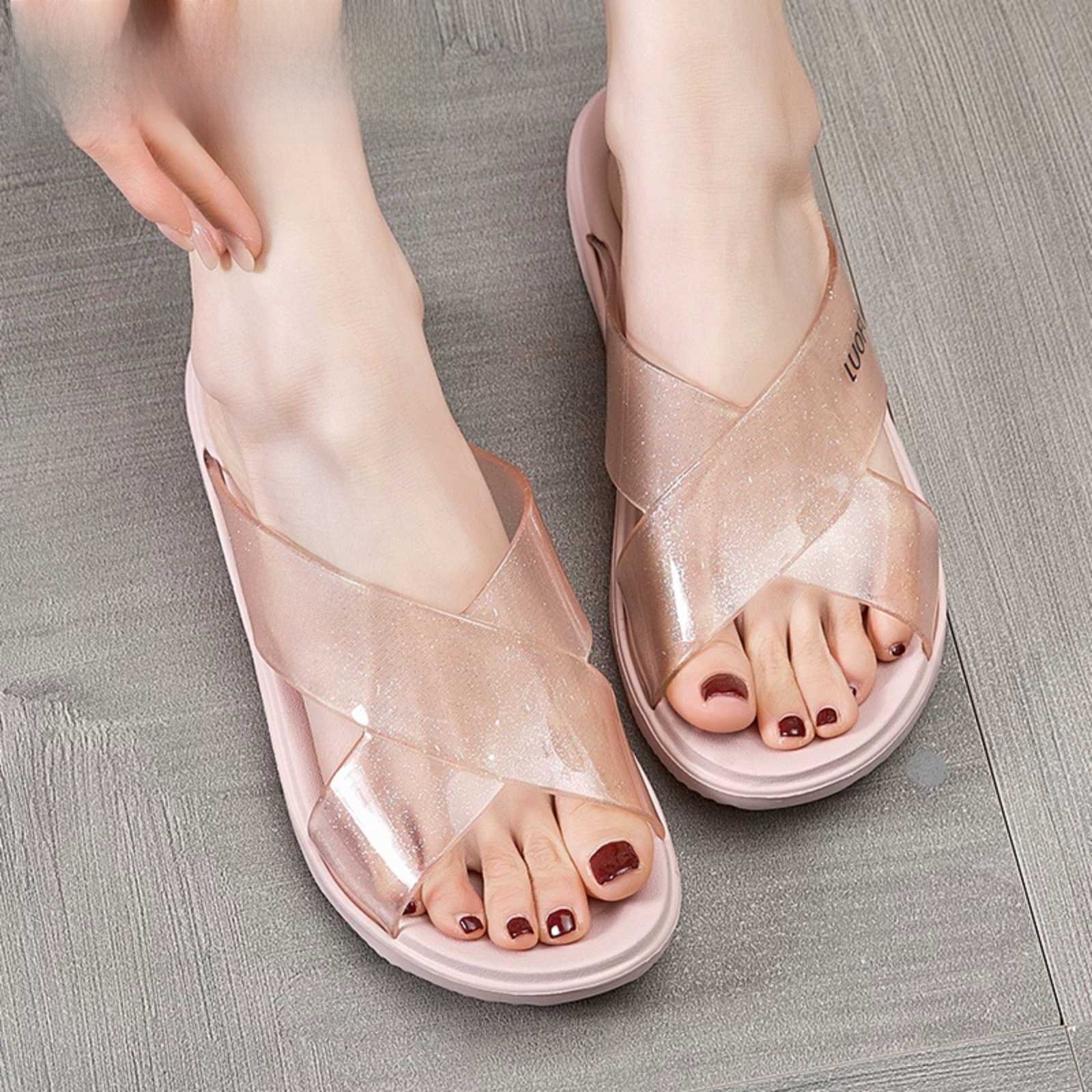 Luofu Platform Comfort Sandals – Black, Pink, Cream For Women