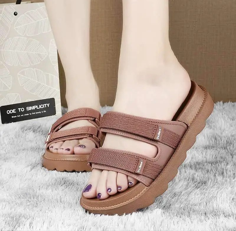 Korean Double-Strap Velcro Sandals – Comfortable Casual Footwear For Women's 