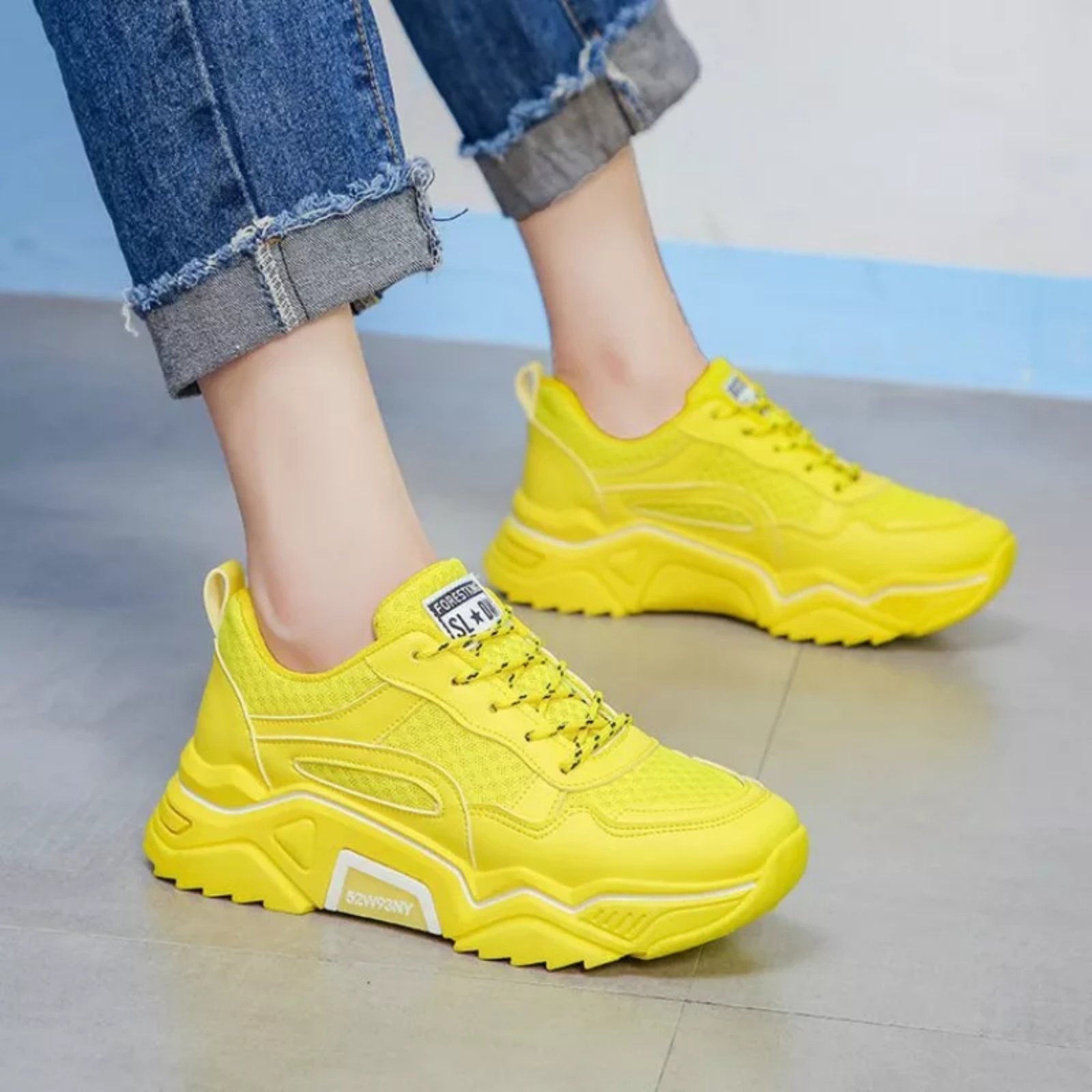 Breathable Lace-Up Sneakers – Casual Fashion Footwear For Women's 