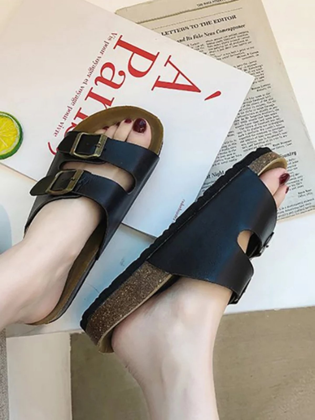 Korean Double-Strap Sandals – Stylish Fashion Footwear For Women