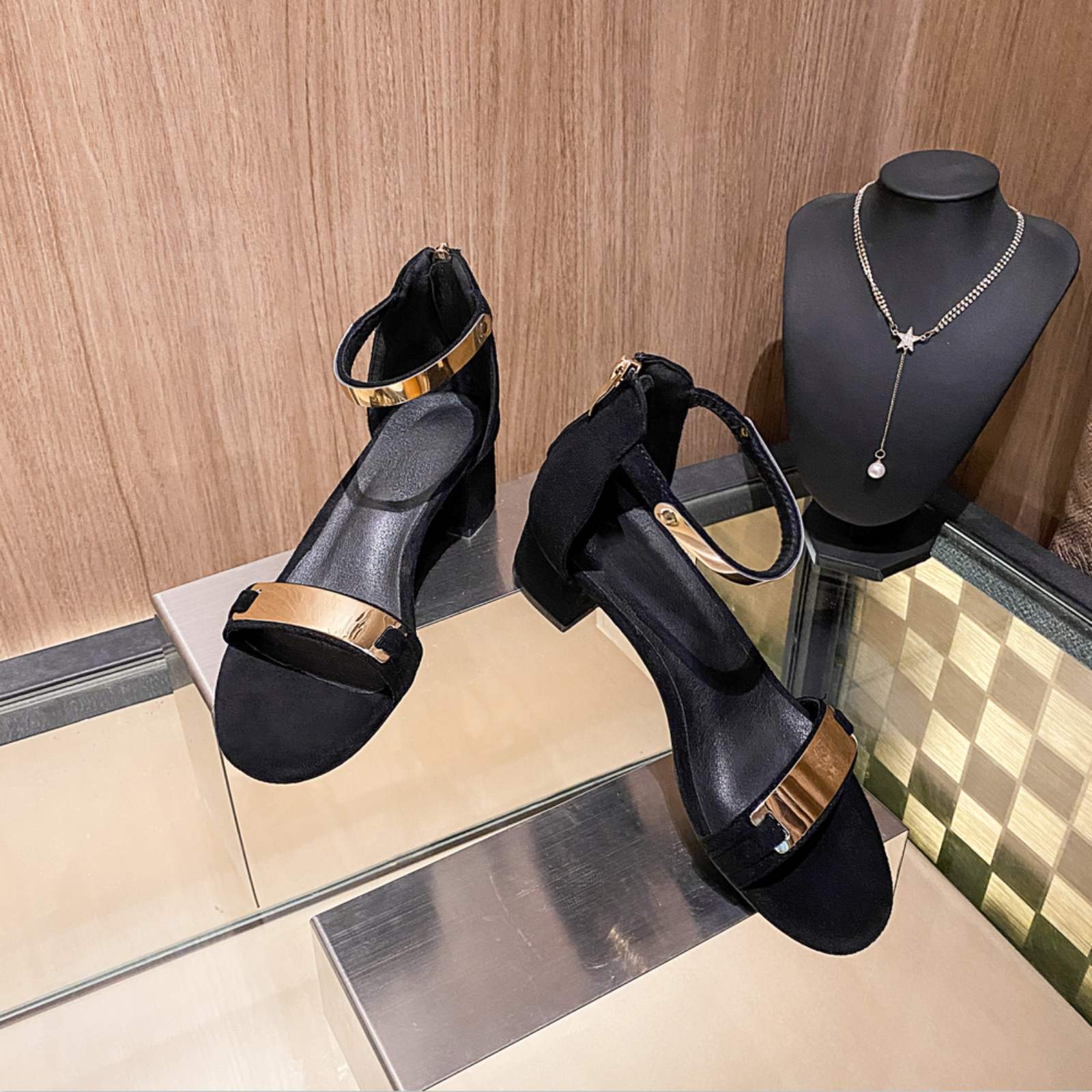 Luné Walk Black Ankle-Strap Heels – Luxe Elegant Footwear For Women