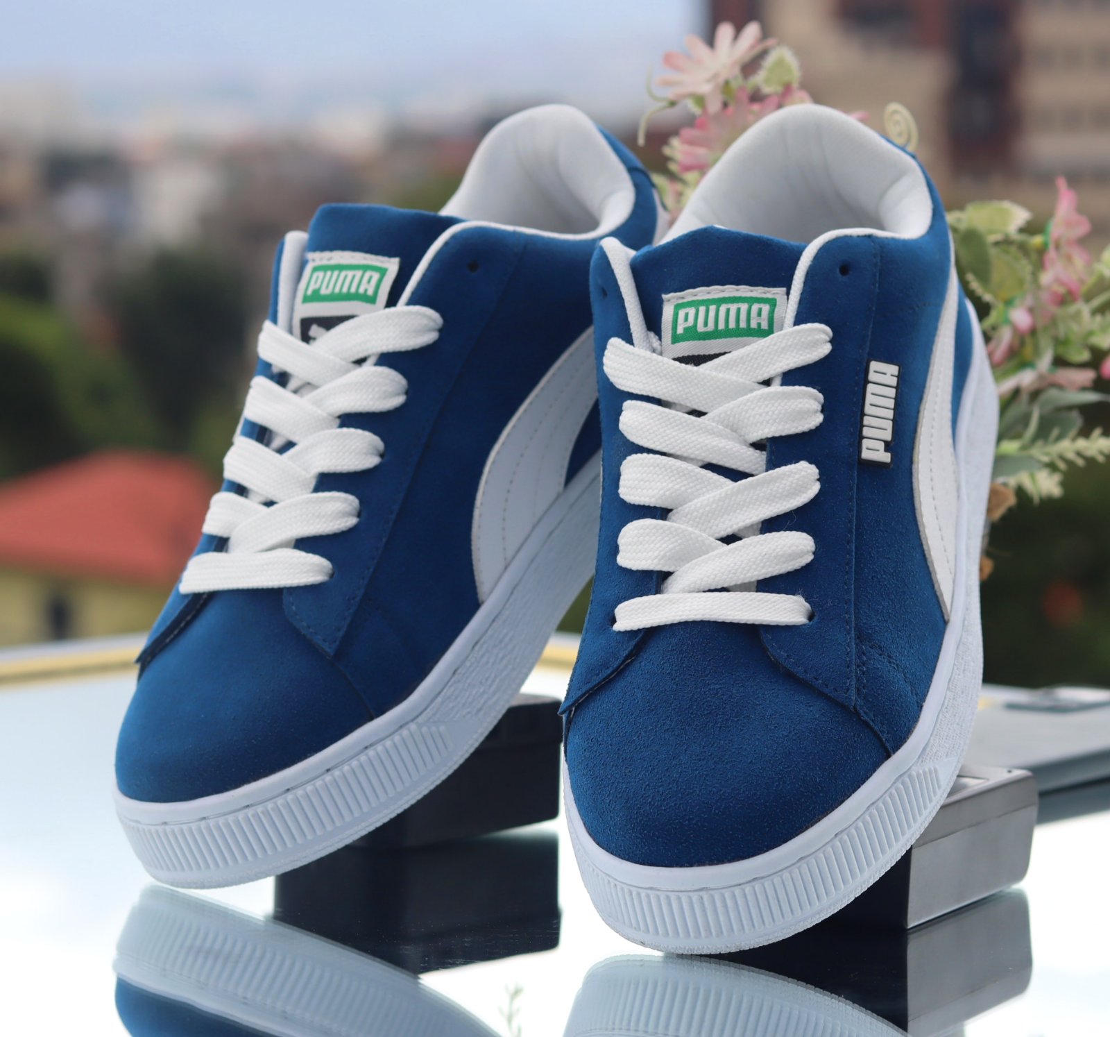 Classic Blue Suede Sneakers – Elegant Comfortable Casual Footwear For Men