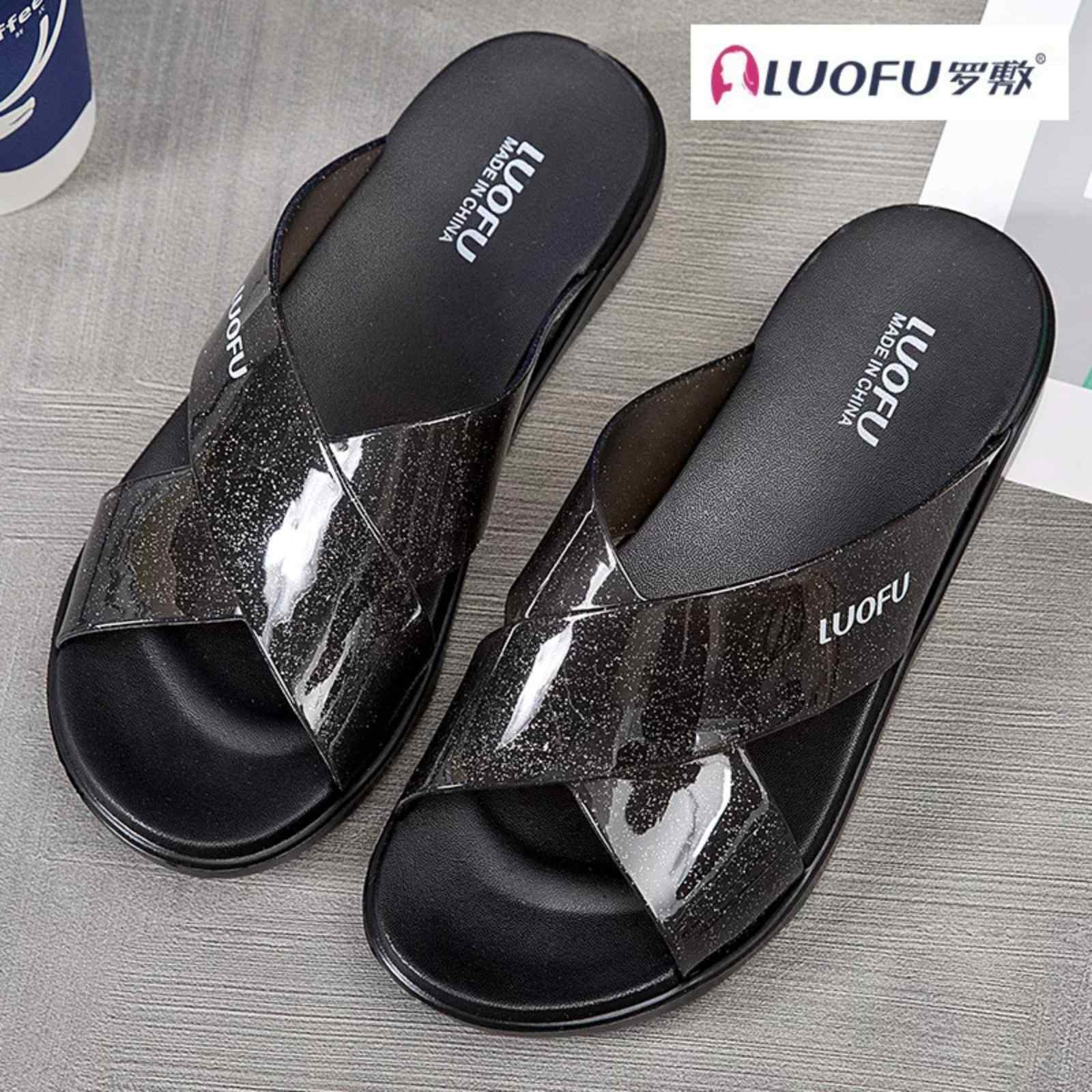 LUOFU Platform Comfort Sandals – Black, Pink & Cream For Women