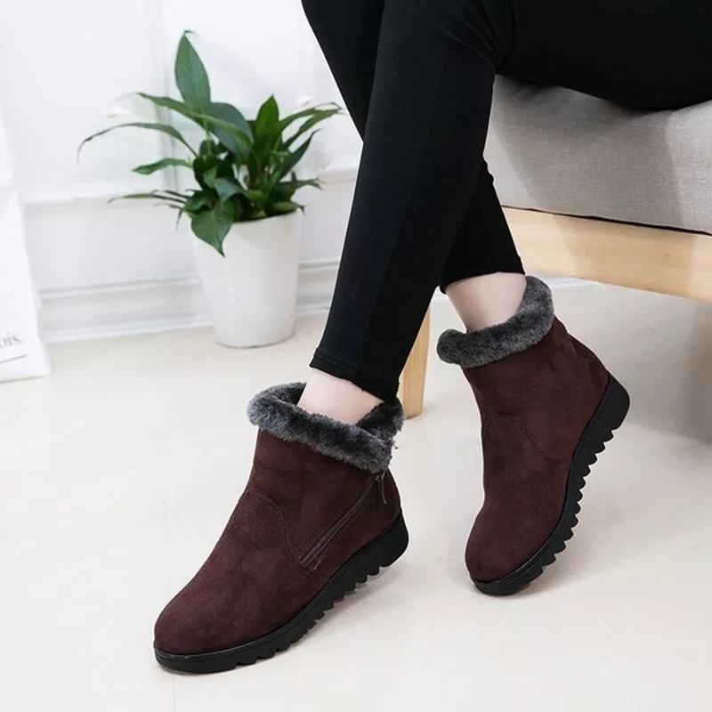 Winter Snow Flat Ankle Boots For Women