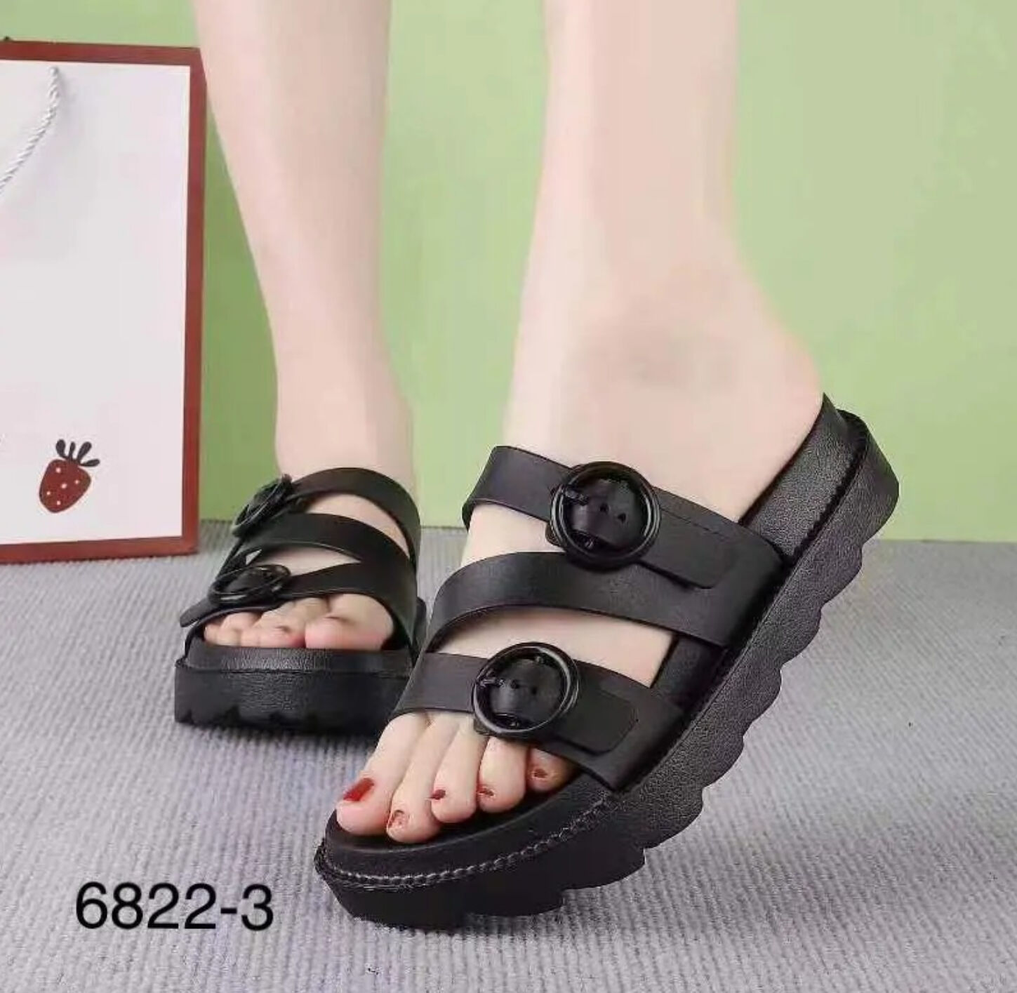 Korean Style Comfy Fashion Sandals For Women - Black (36)