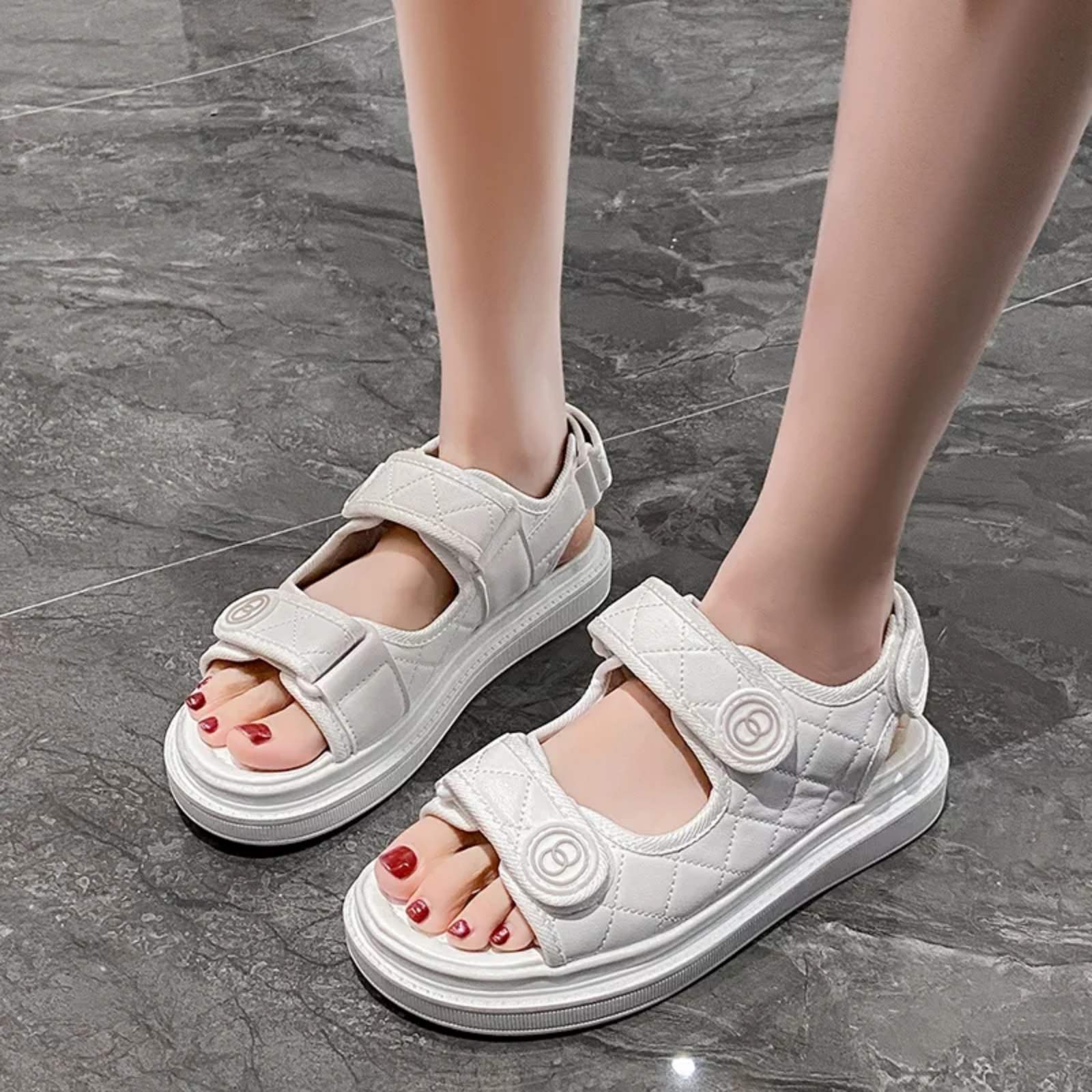Korean Hook & Loop Open-Toe Fashion Sandals for Women