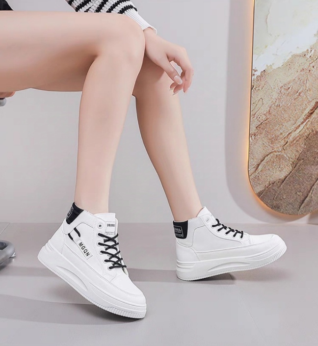 Korean Style High-Top Canvas Sneakers For Women