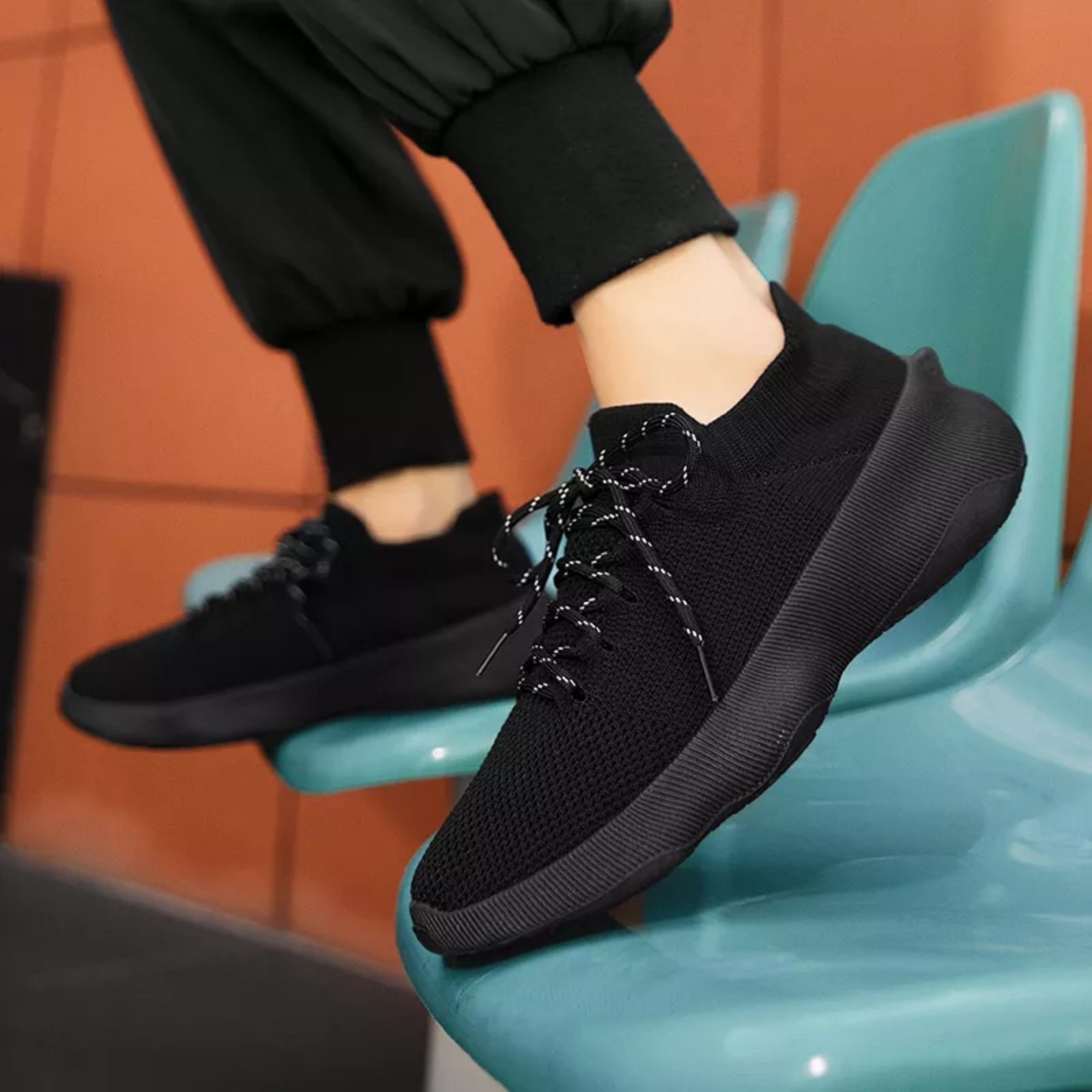 Shark Tail Breathable Casual Sports Shoes For Women - Black (36)
