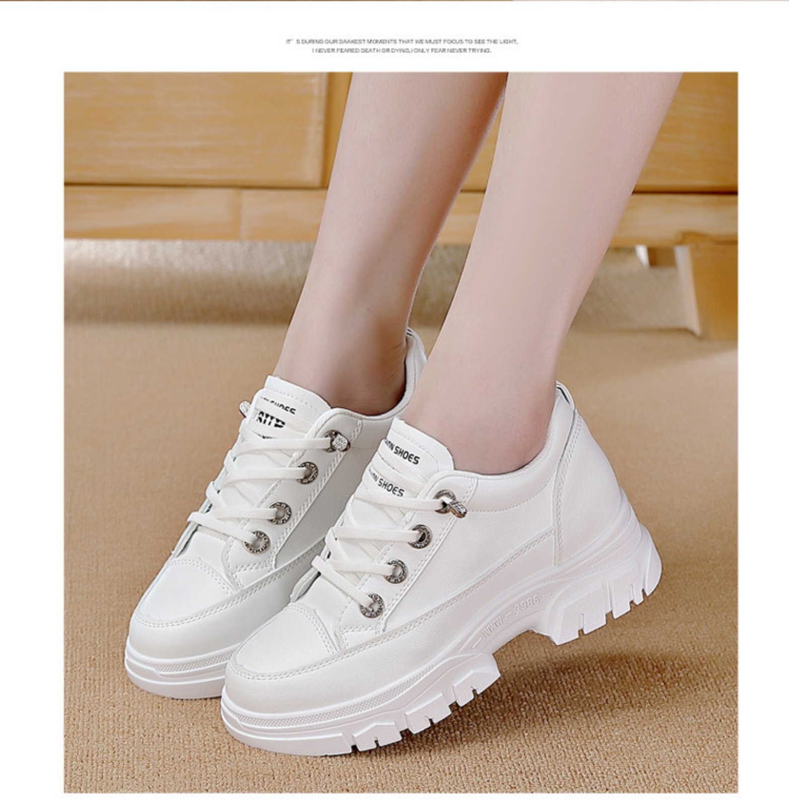 Korean Style Luxury Heel Sneakers For Women