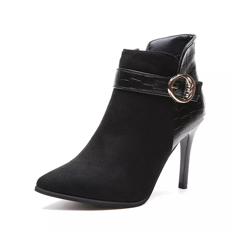 9cm Suede Elastic Ankle Boots For Women
