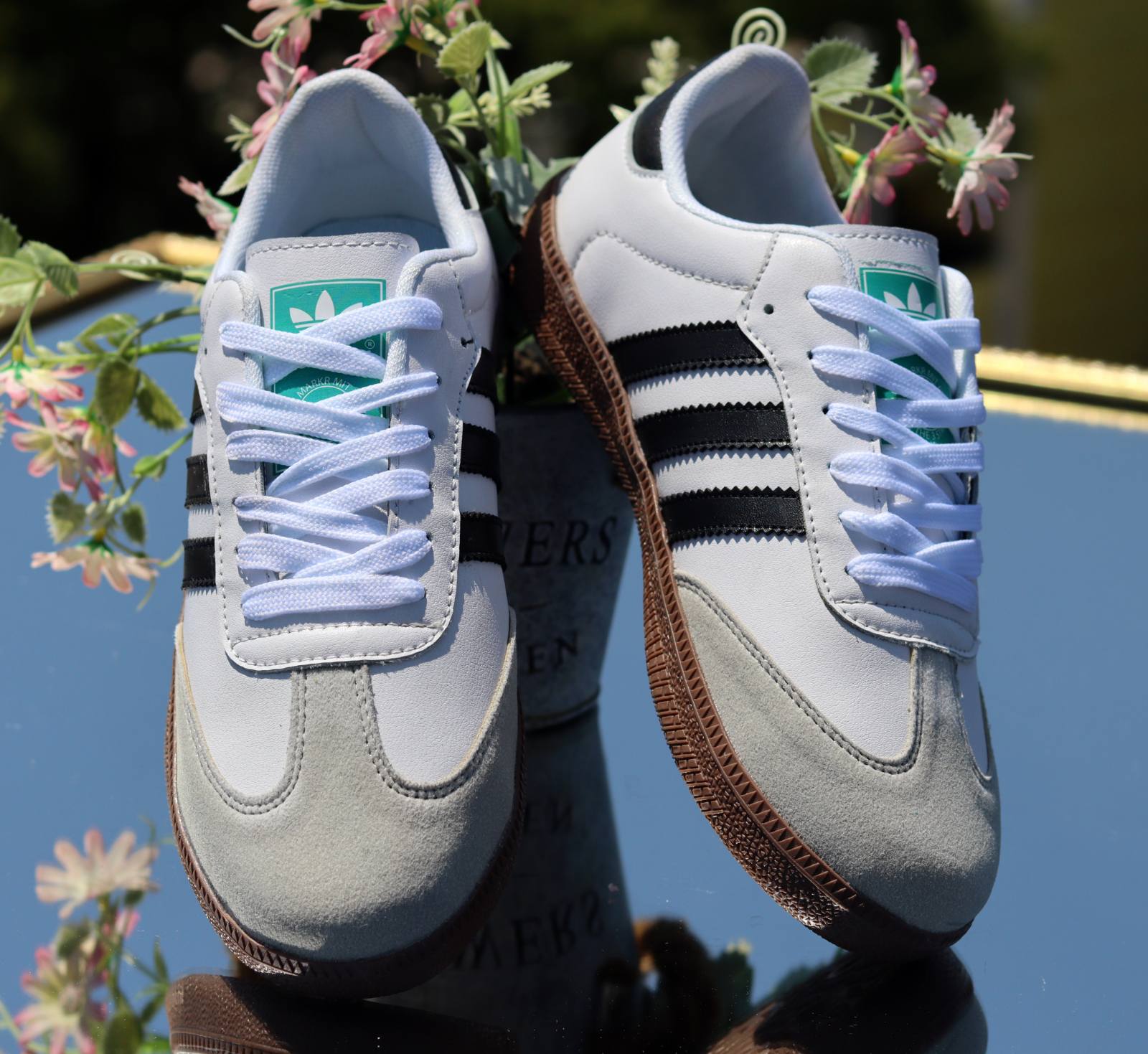 Classic Premium White Black Sneakers For Women