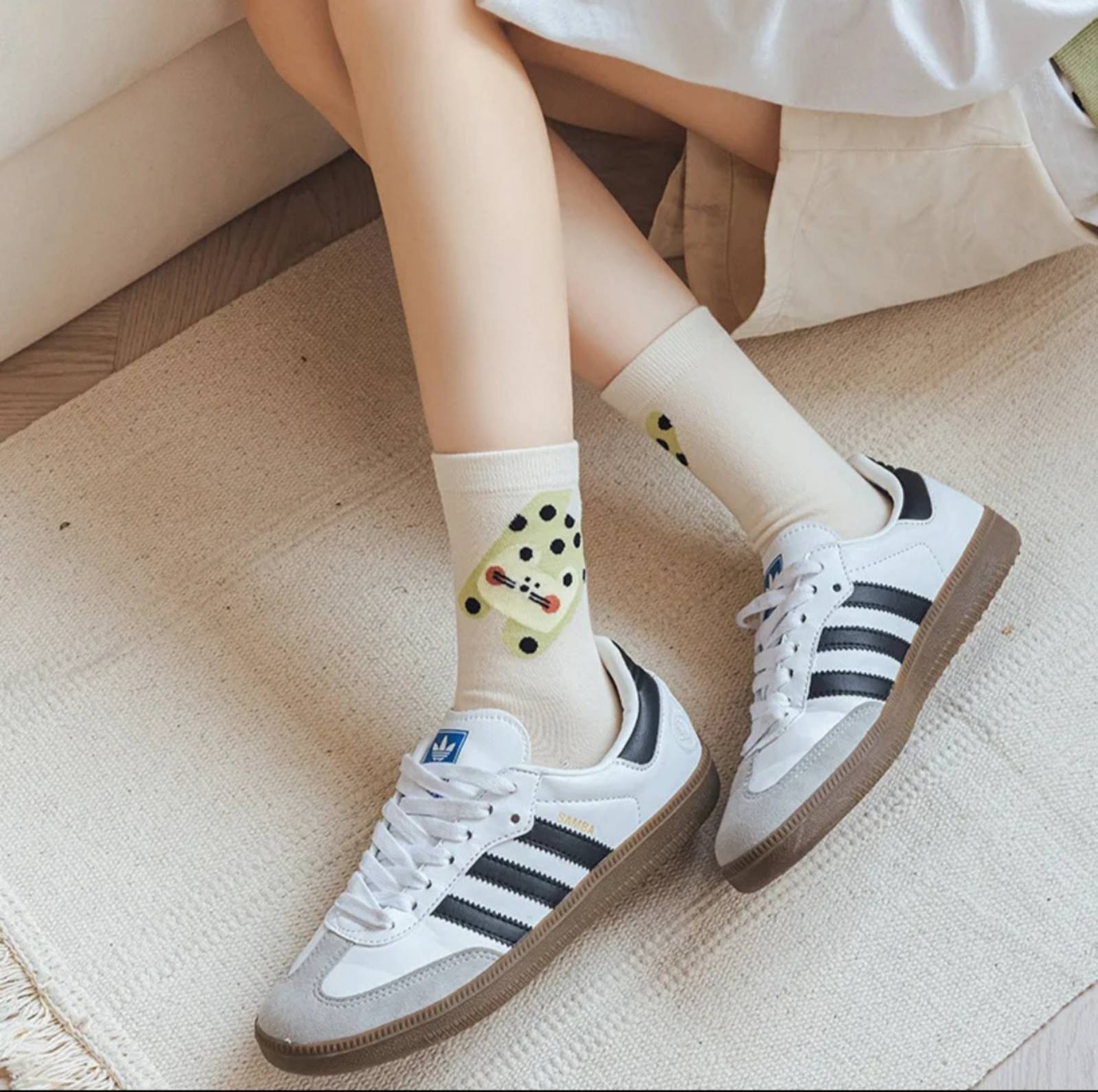 Classic White Leather Skate Sneakers For Women