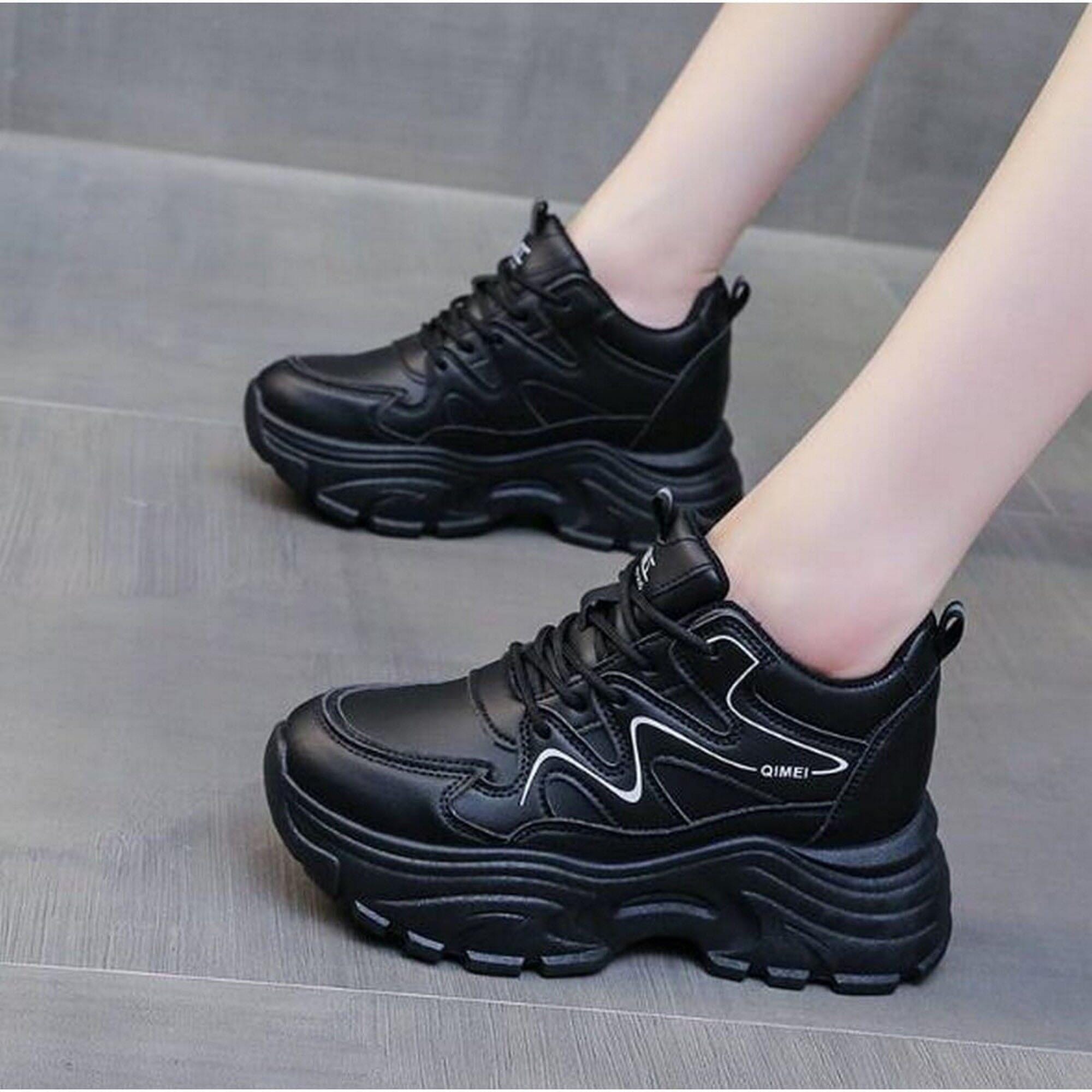 Genuine Leather Platform Wedge Sneakers For Women