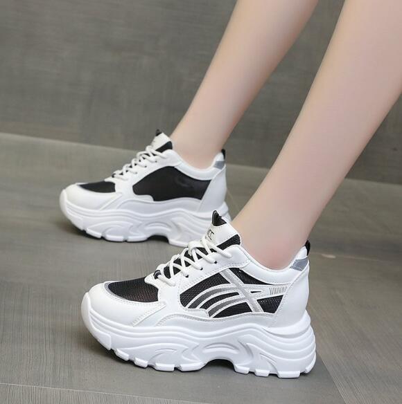 Korean Style Luxury Heel Sneakers For Women