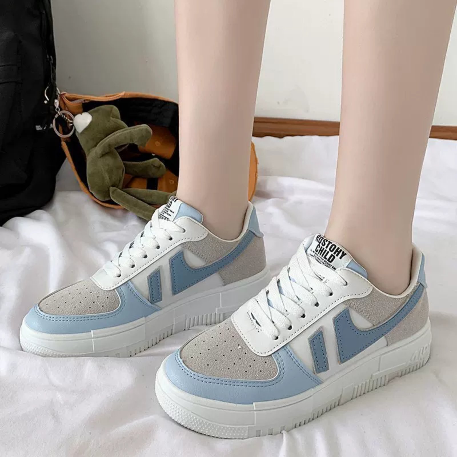 Korean Style Luxury Heel Sneakers For Women