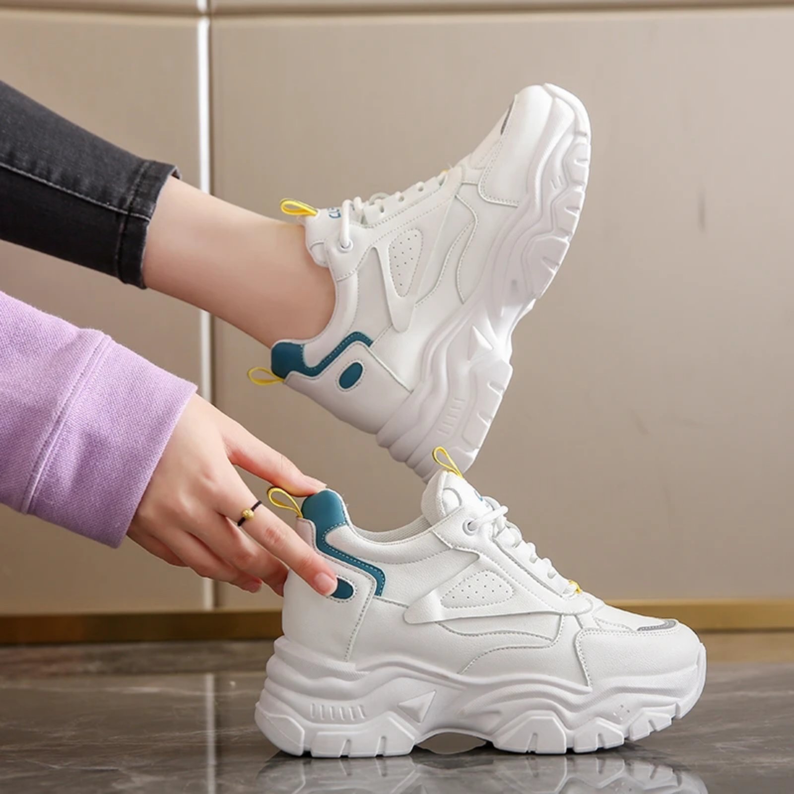 Korean Wedge Heel Platform Sneakers For Women
