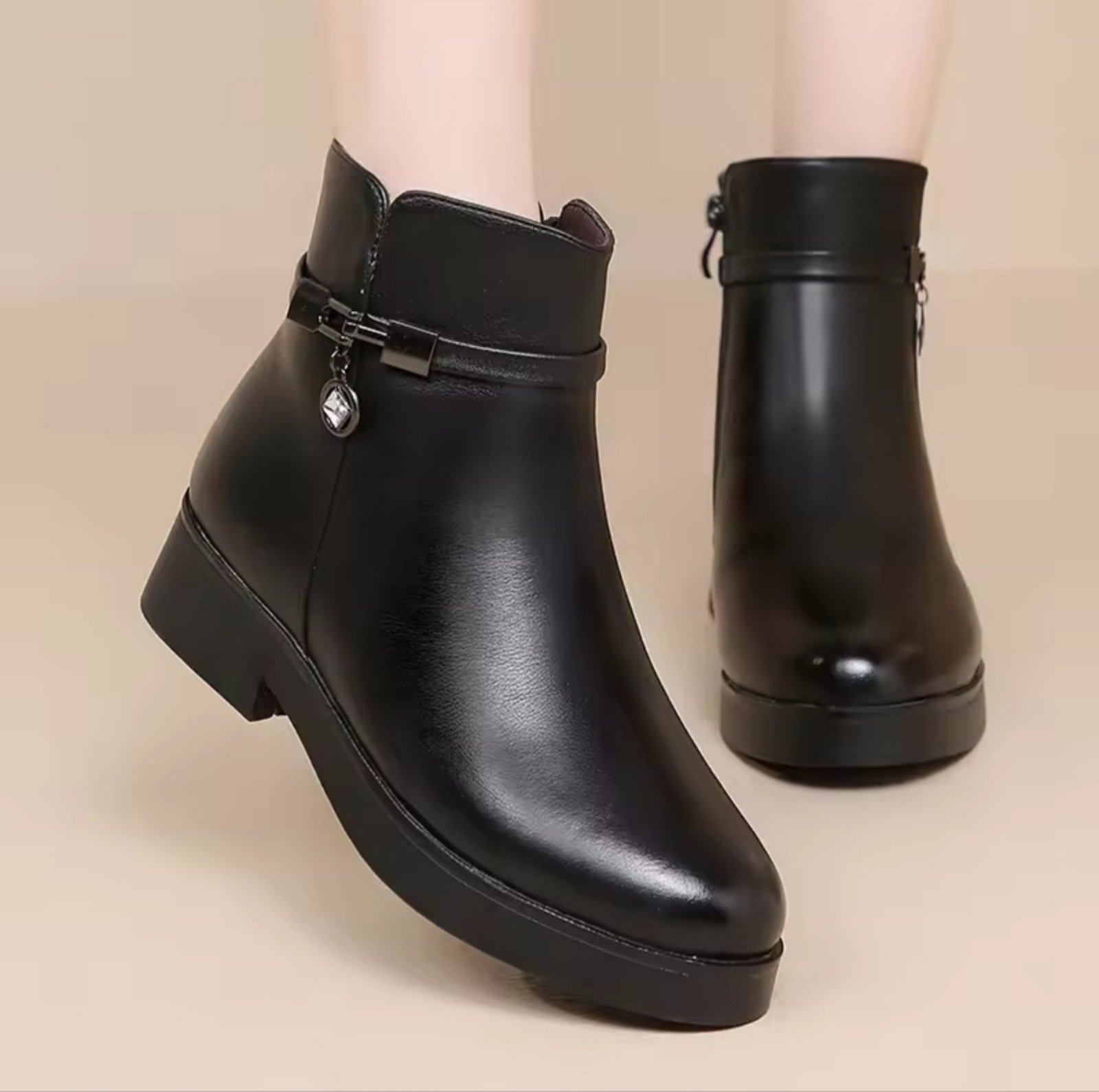 Luxury Genuine Leather Short Ankle Boots For Women