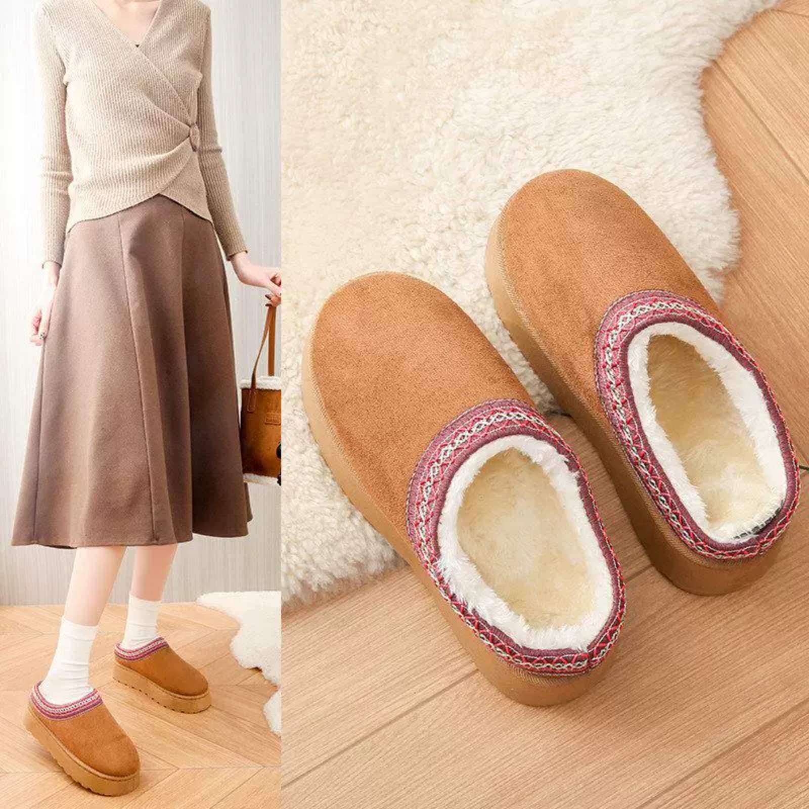 CozyStep Luxury Plush Fur-Lined Slip-On Slippers For Women