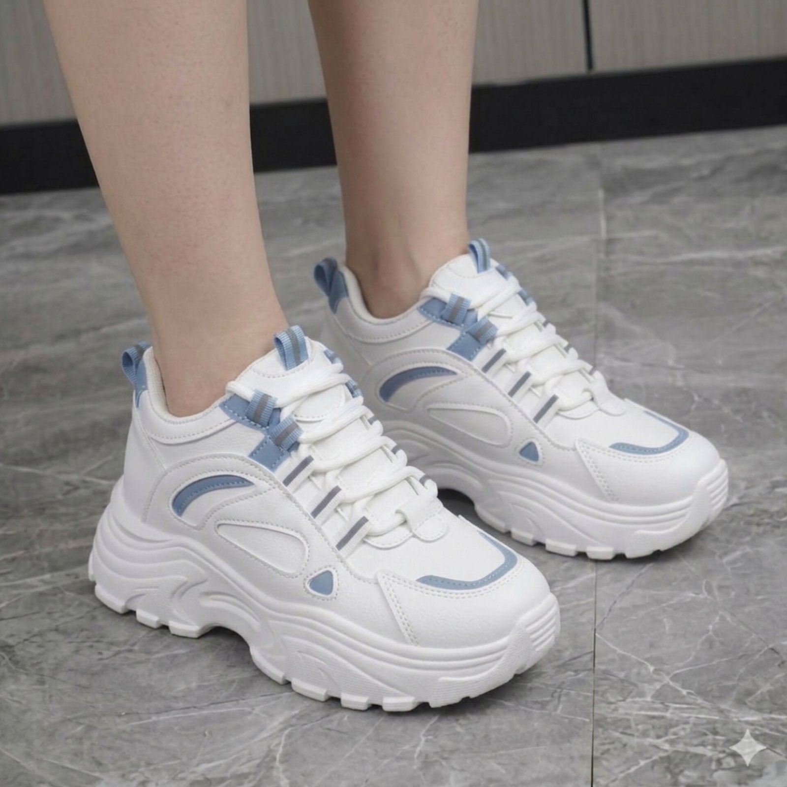 Luxury Korean Wedge Heel Sneakers For Women
