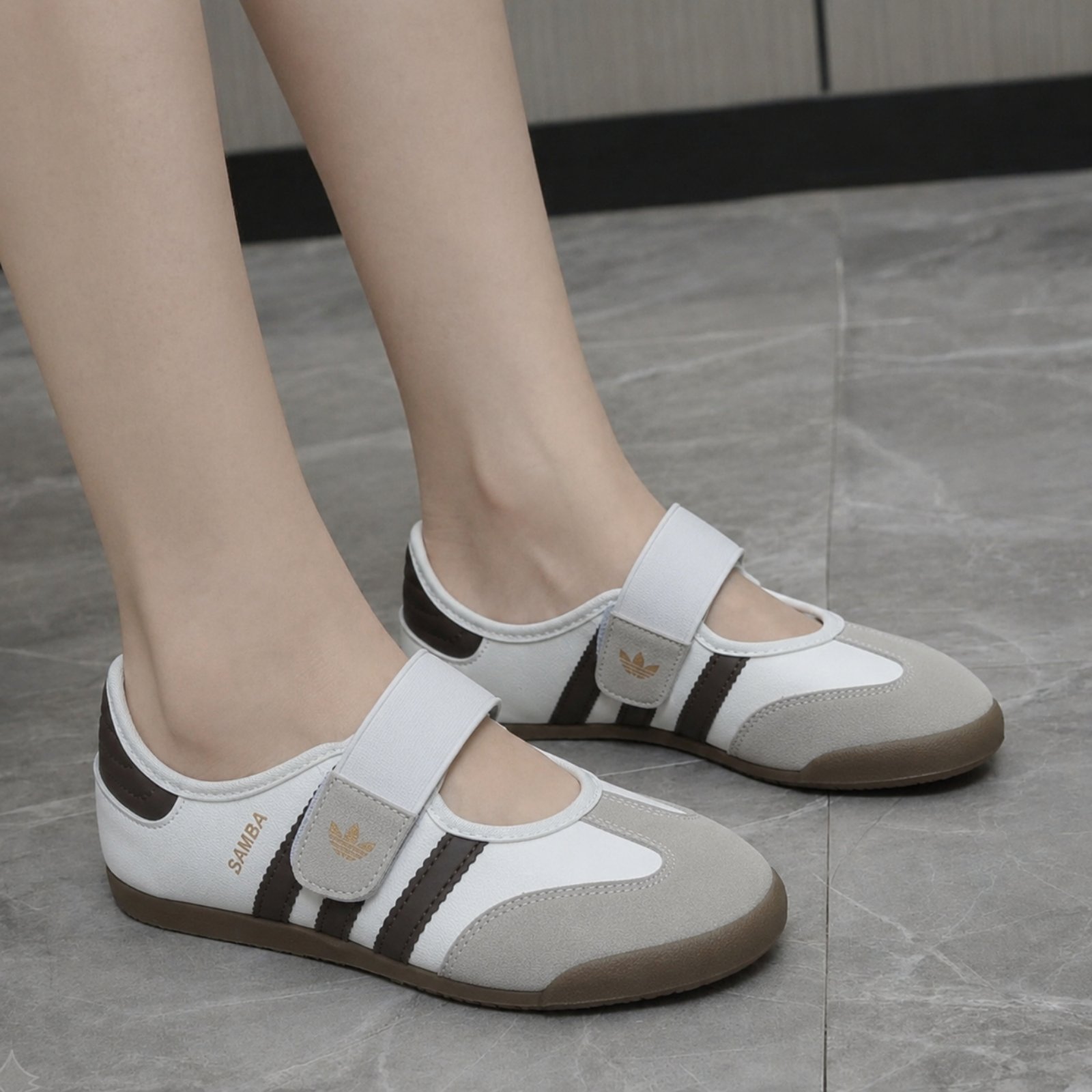 Korean Style Velcro Mary Jane Sneakers For Women