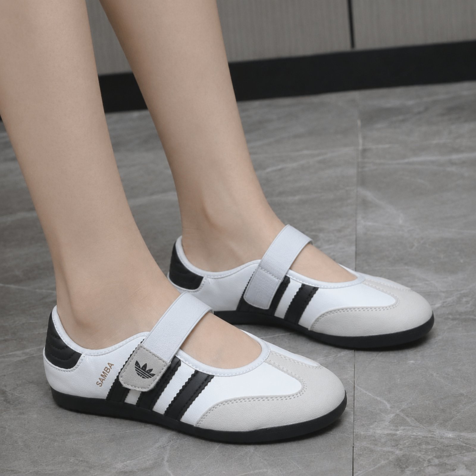 Korean Style Velcro Mary Jane Sneakers For Women