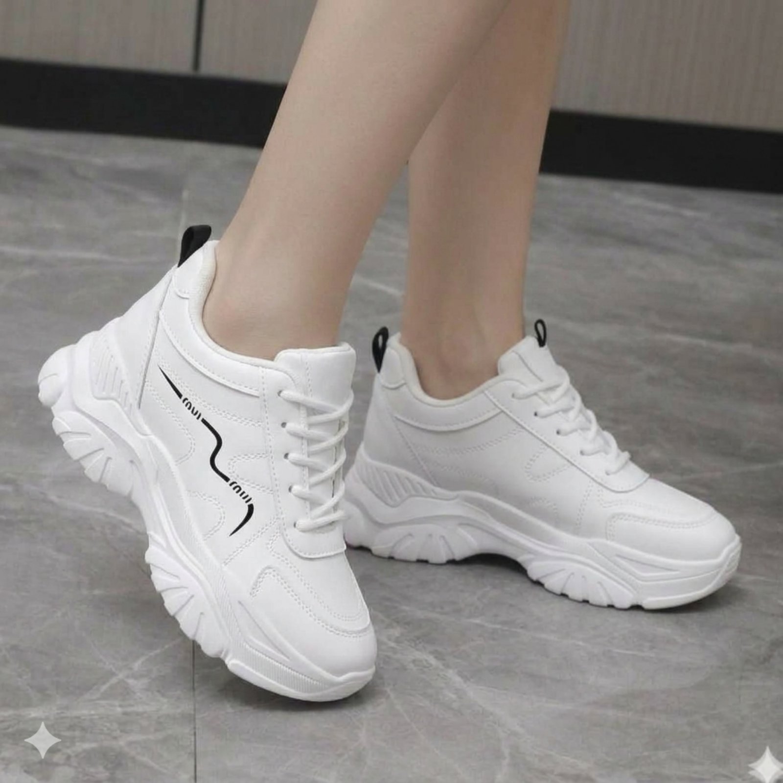 Luxury Korean Wedge Heel Sneakers For Women