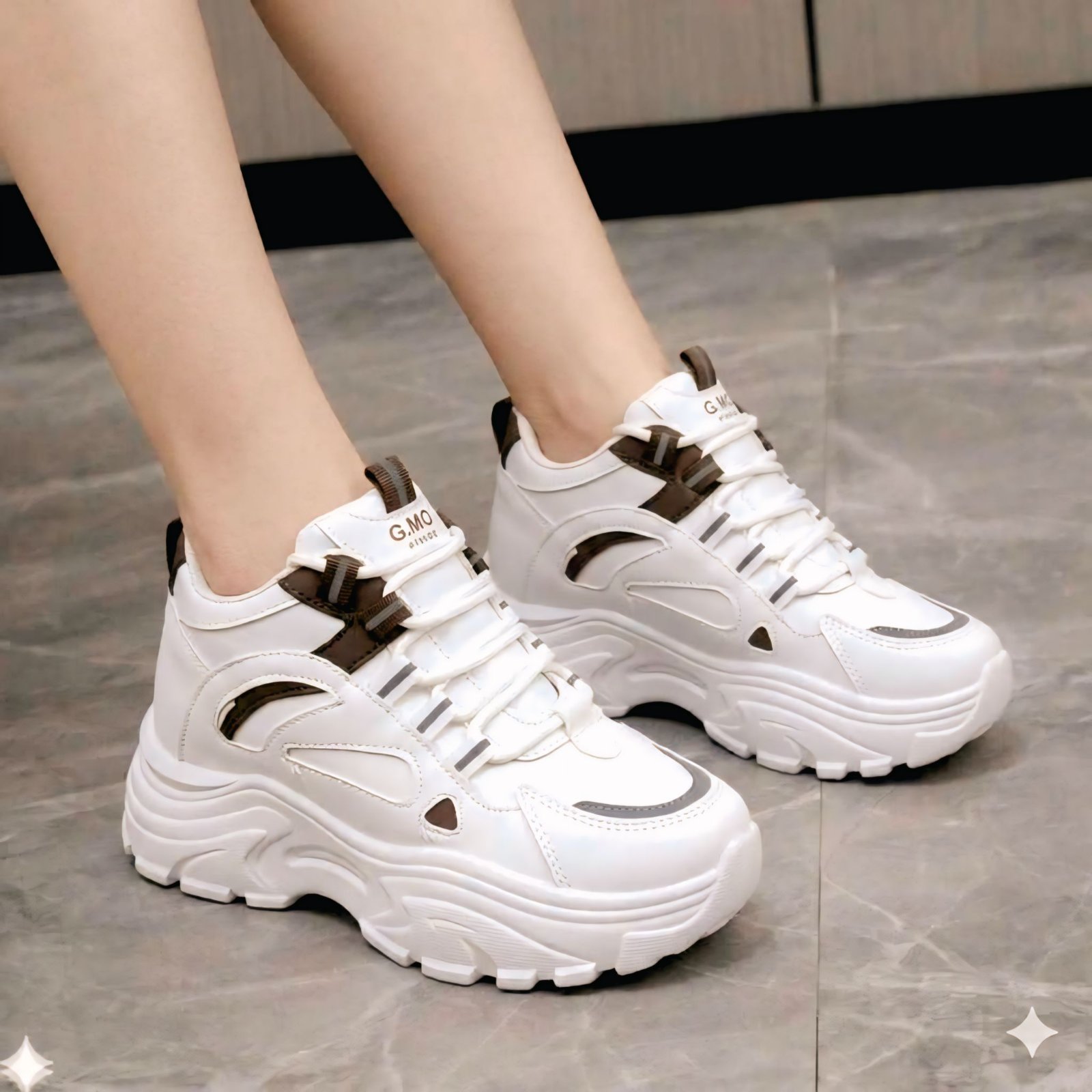 Luxury Korean Wedge Heel Sneakers For Women