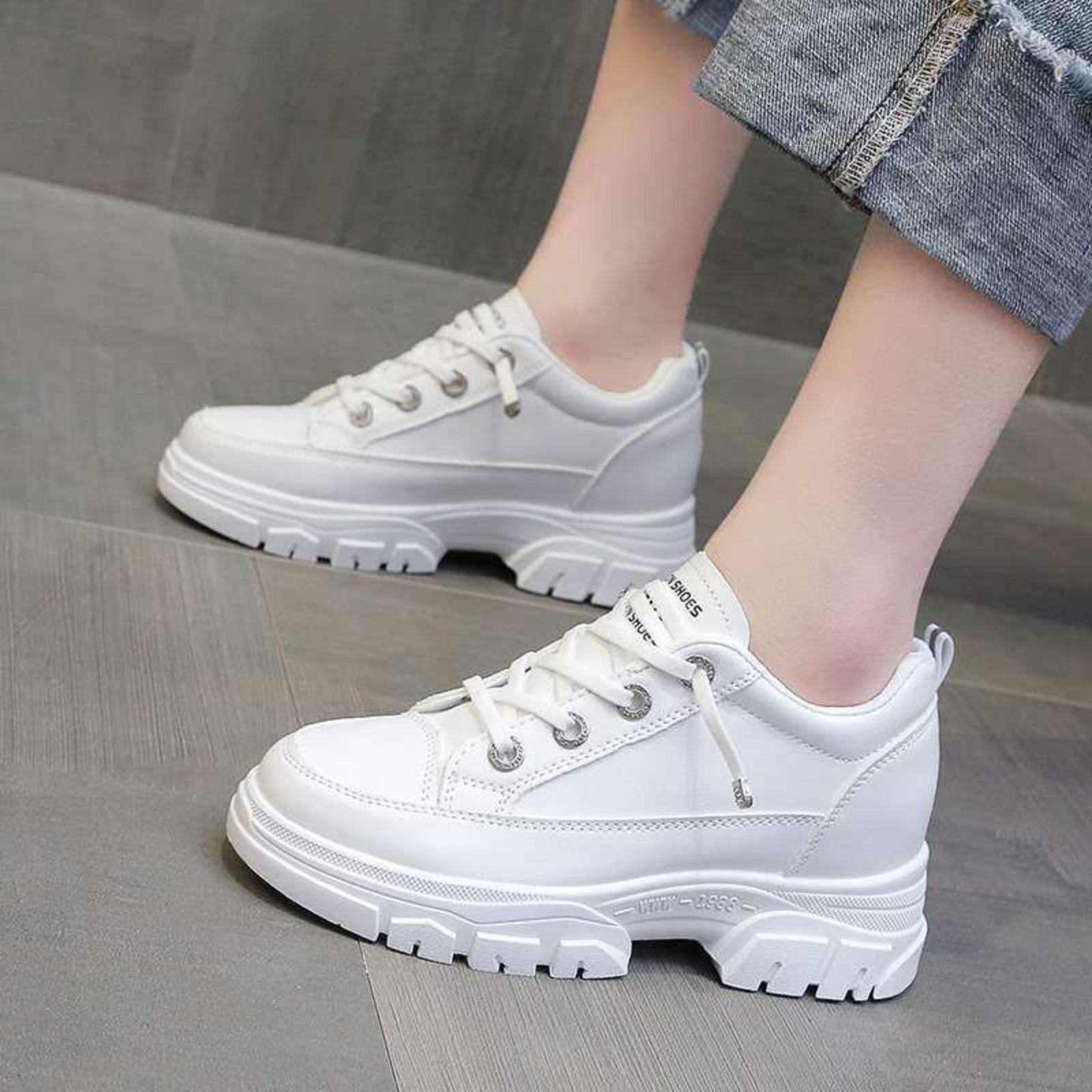 Korean Luxury Heel Sneakers For Women