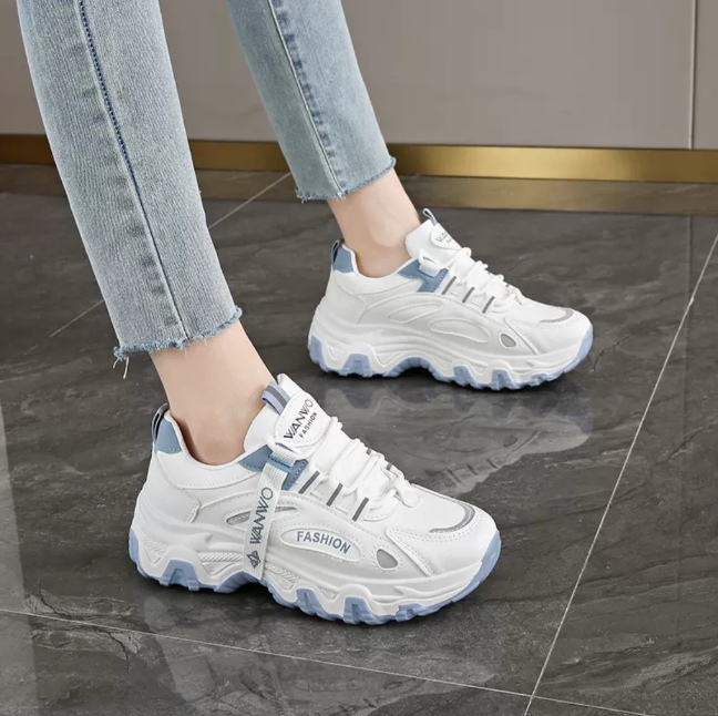 Korean Breathable Platform Lace-Up Shoes For Women