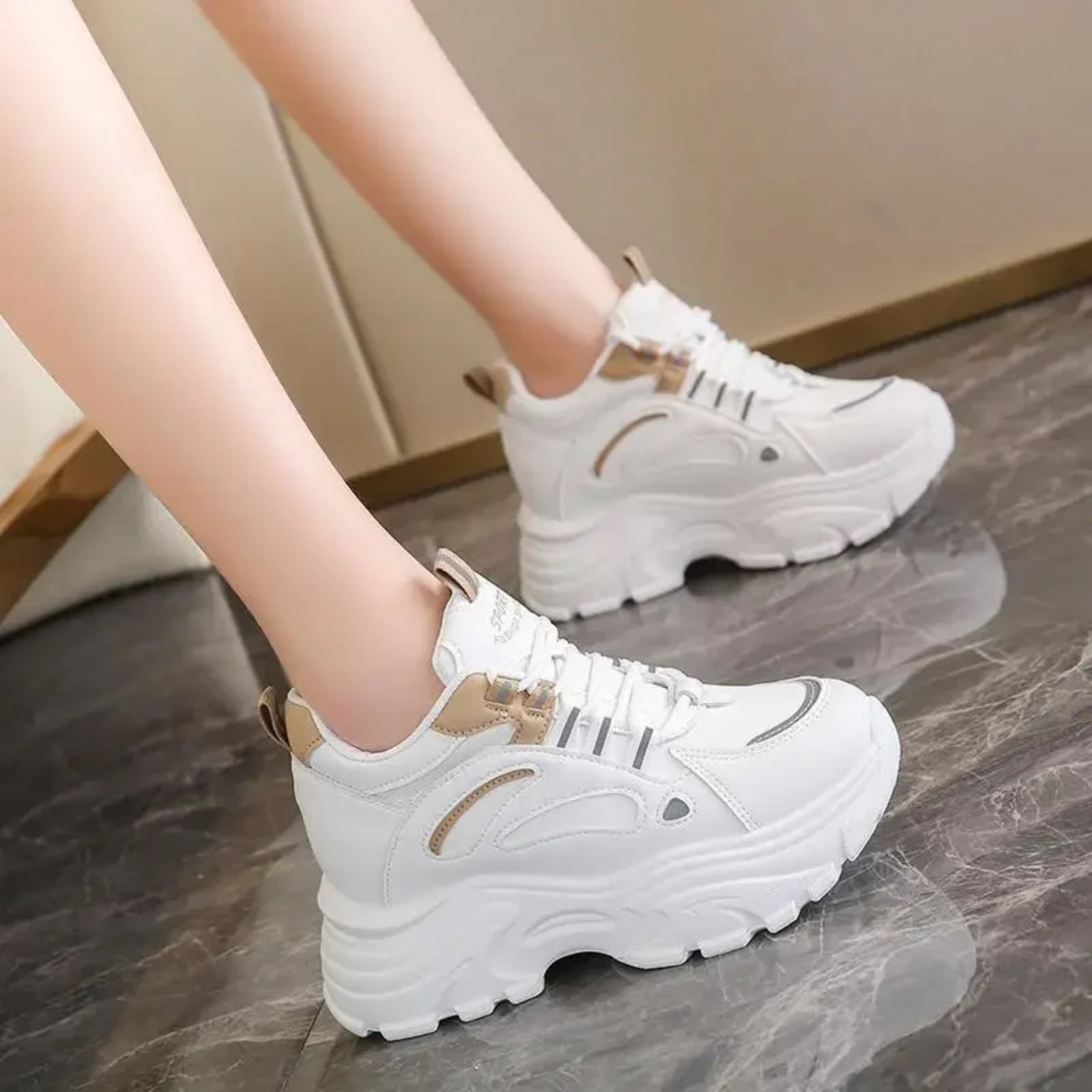 Korean Style Heel Sneakers - Women