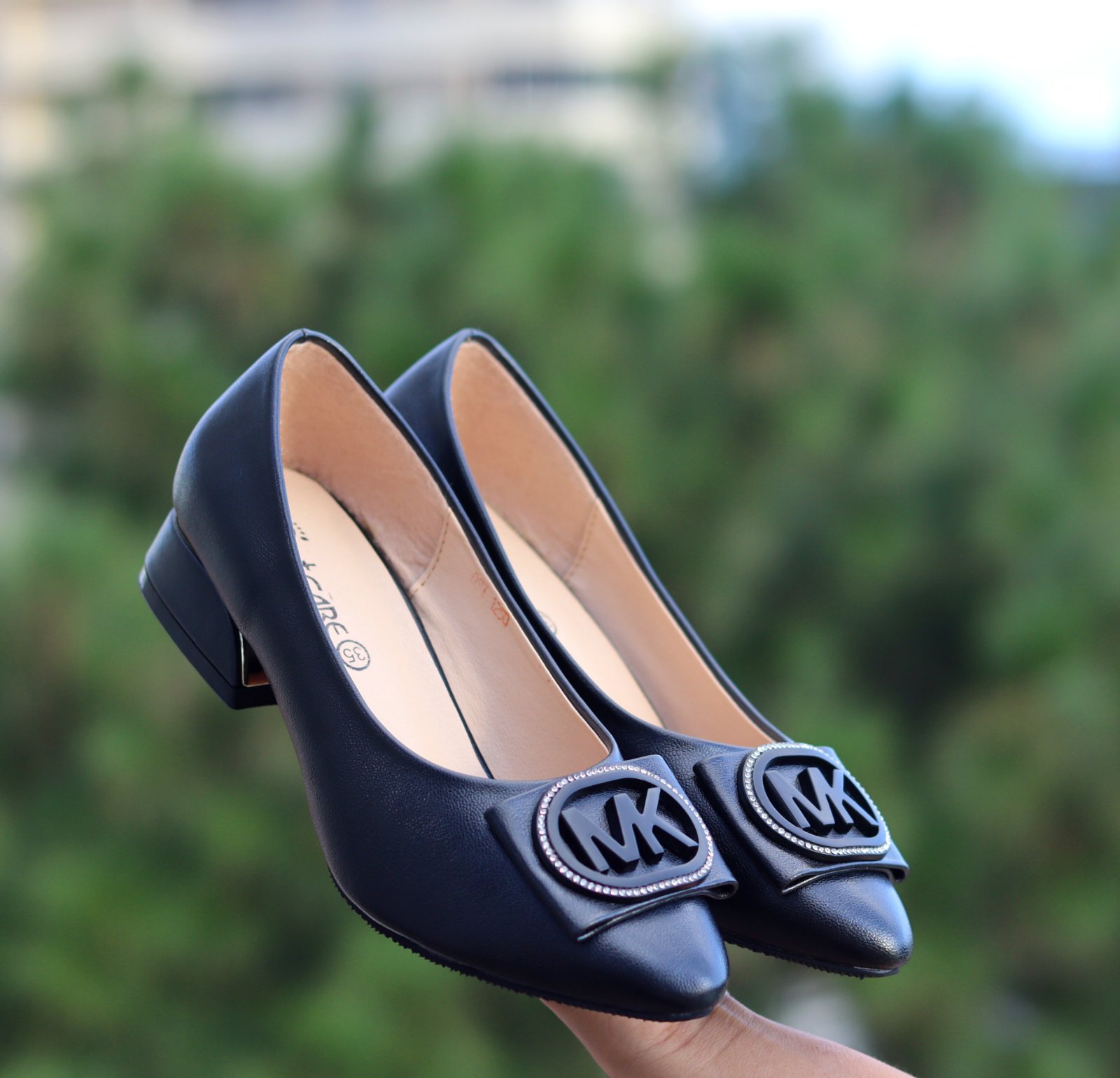 Classic Soft Leather Square-Buckle Pumps - Women