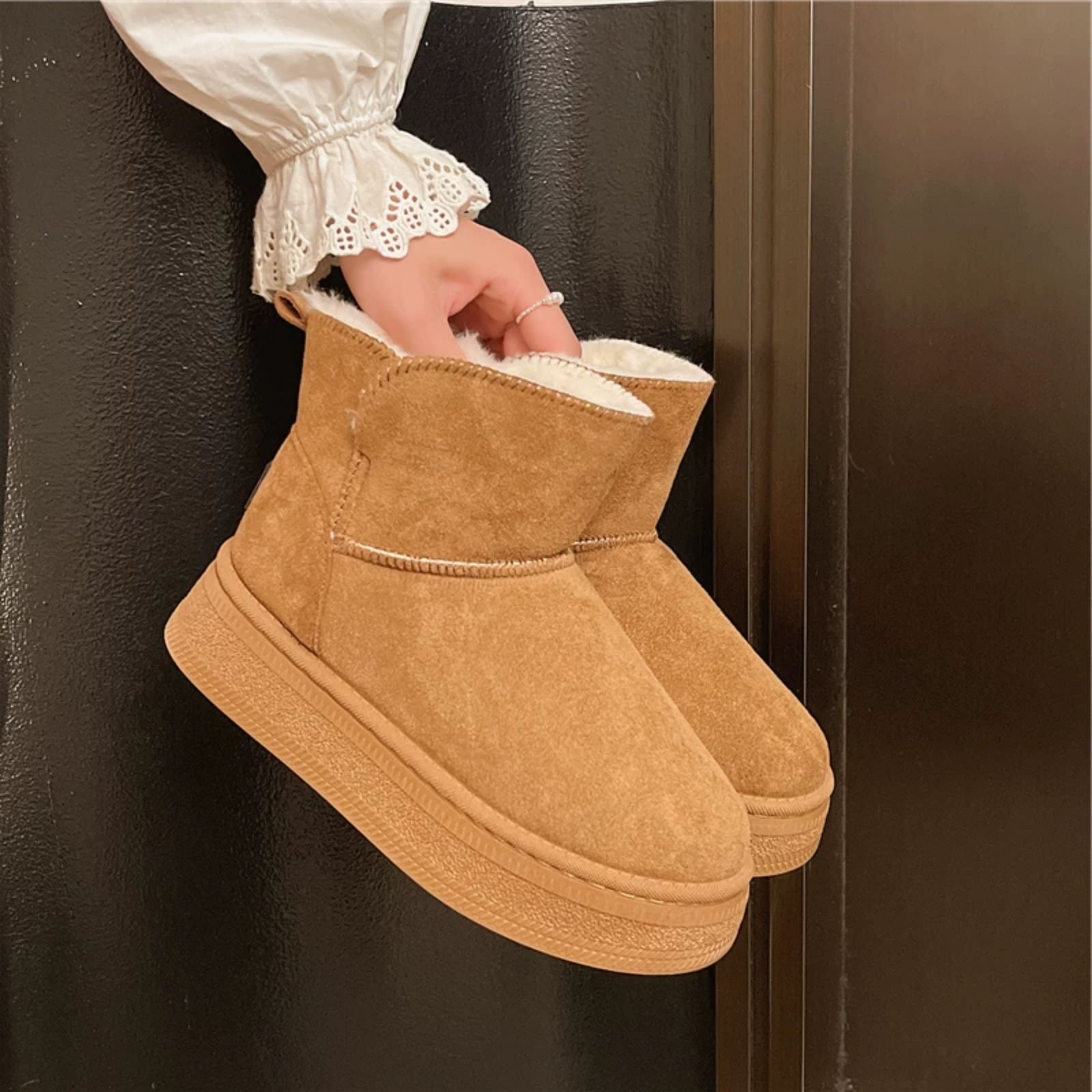LuxeFrost Fur-Lined Suede Winter Boots - Women
