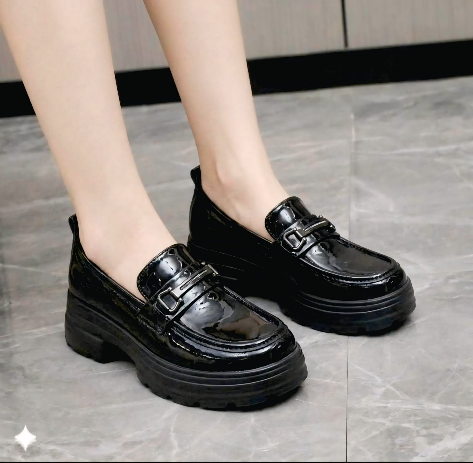 Elegant Black Slip-On Loafers - Women