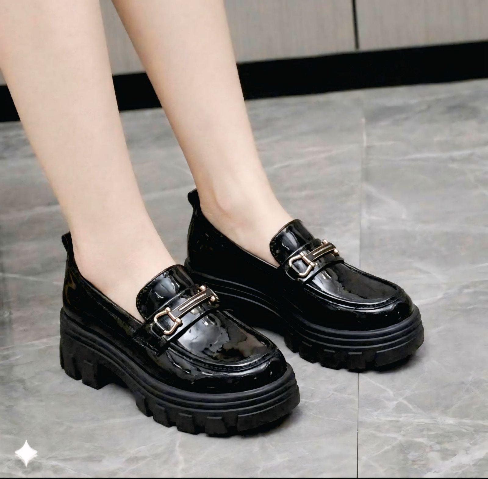 Elegant Black Slip-On Loafers - Women
