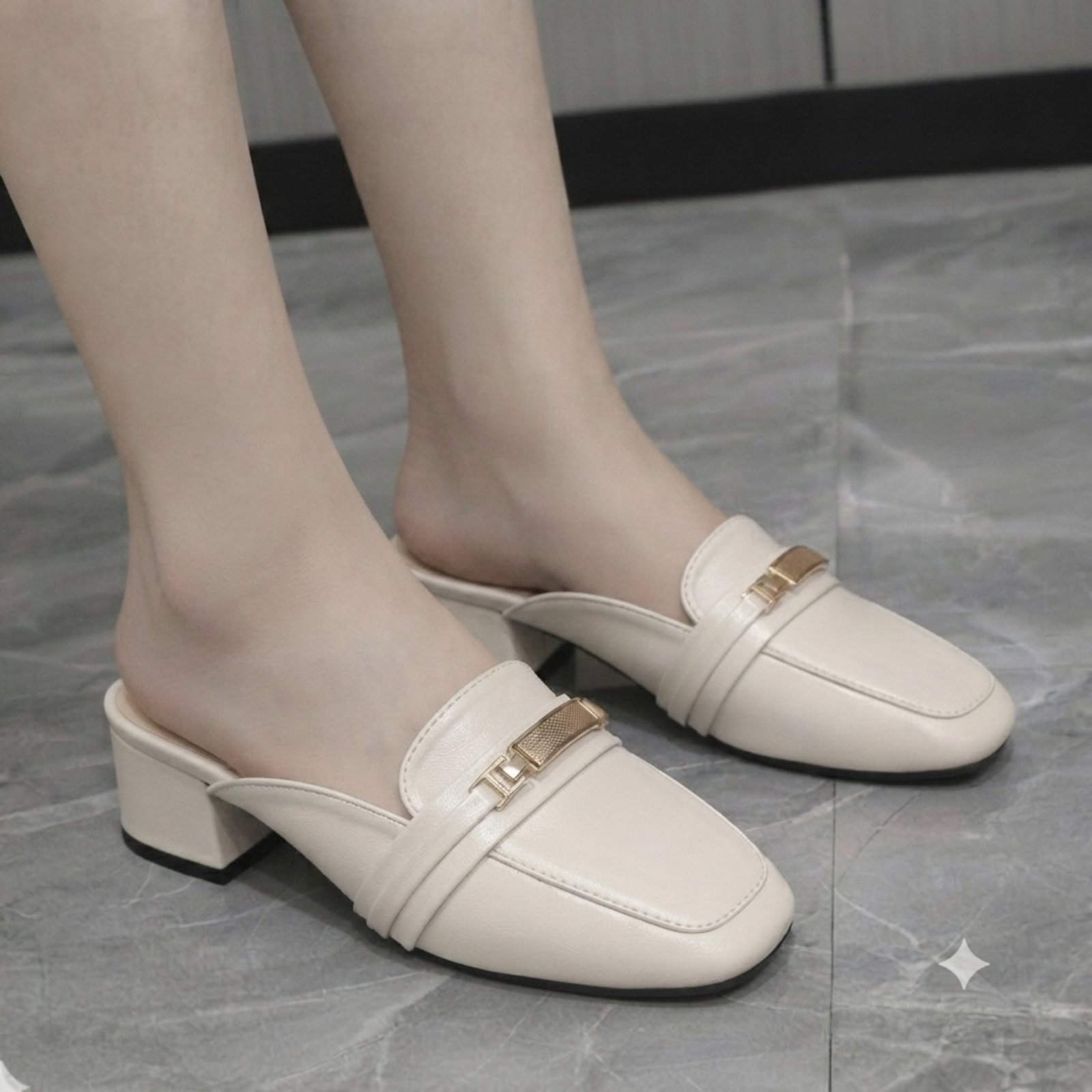 Pointed-Toe Rhinestone Twist Kitten-Heel Mules Soft Cushion & Lightweight - Women