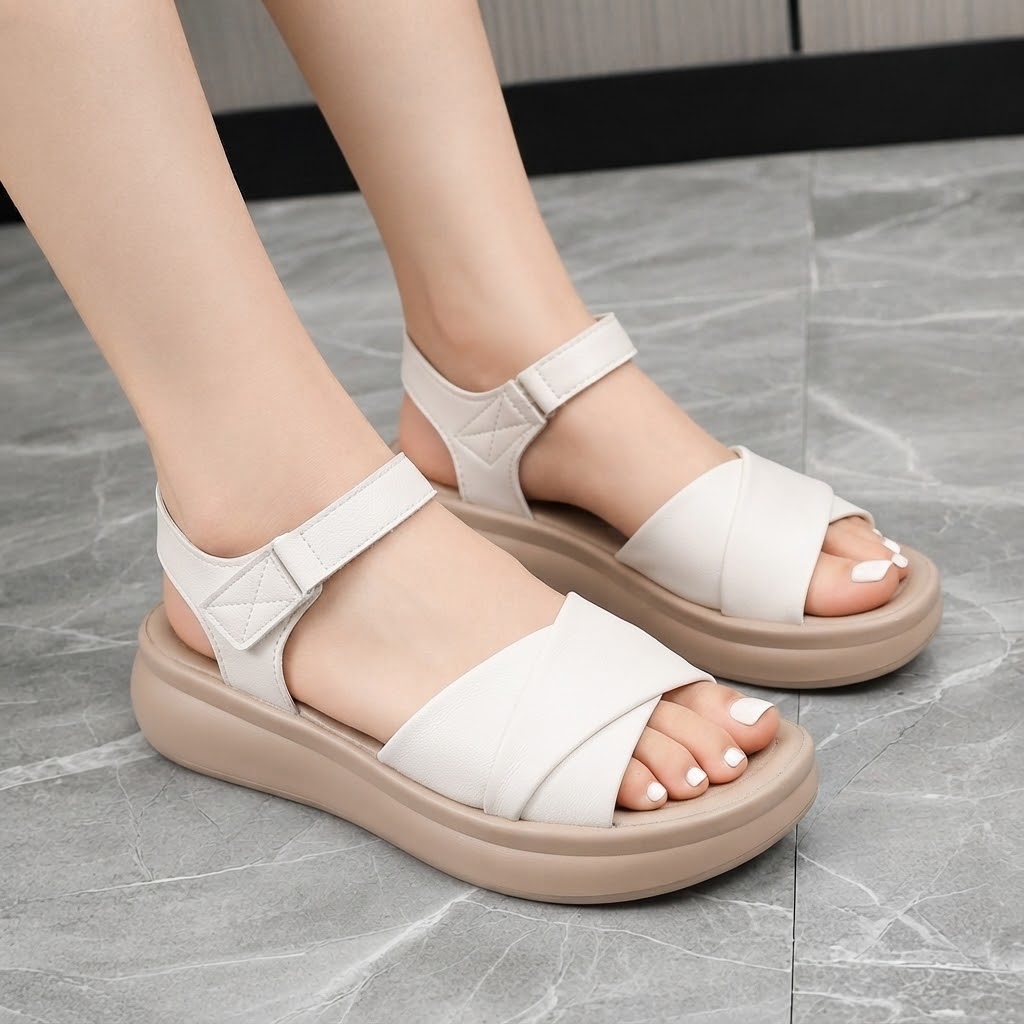 Wide-Strap Platform Sandals For Women