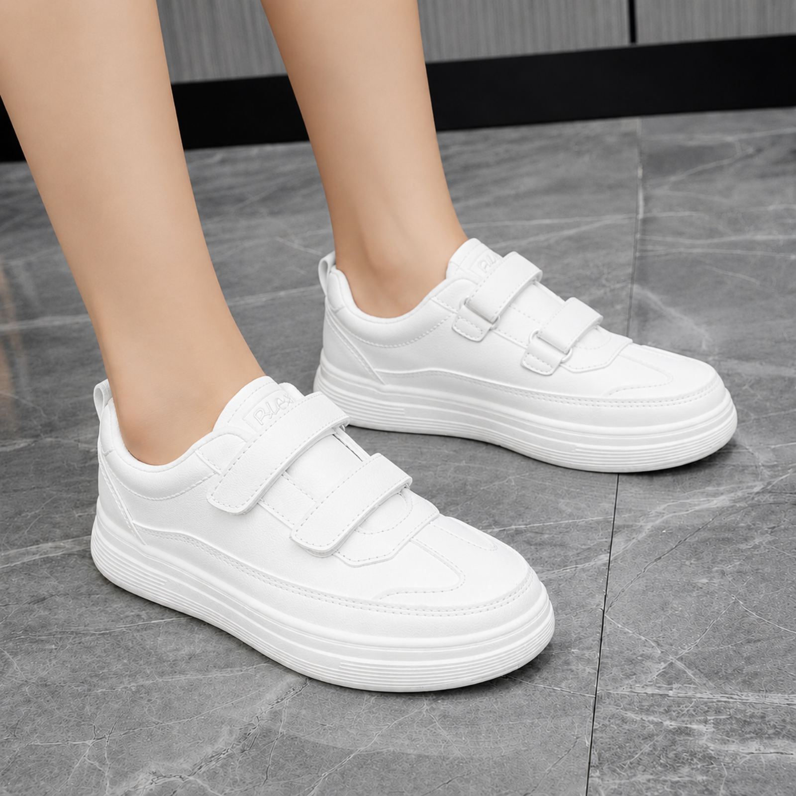 Premium White Strap Platform Sneakers for Women