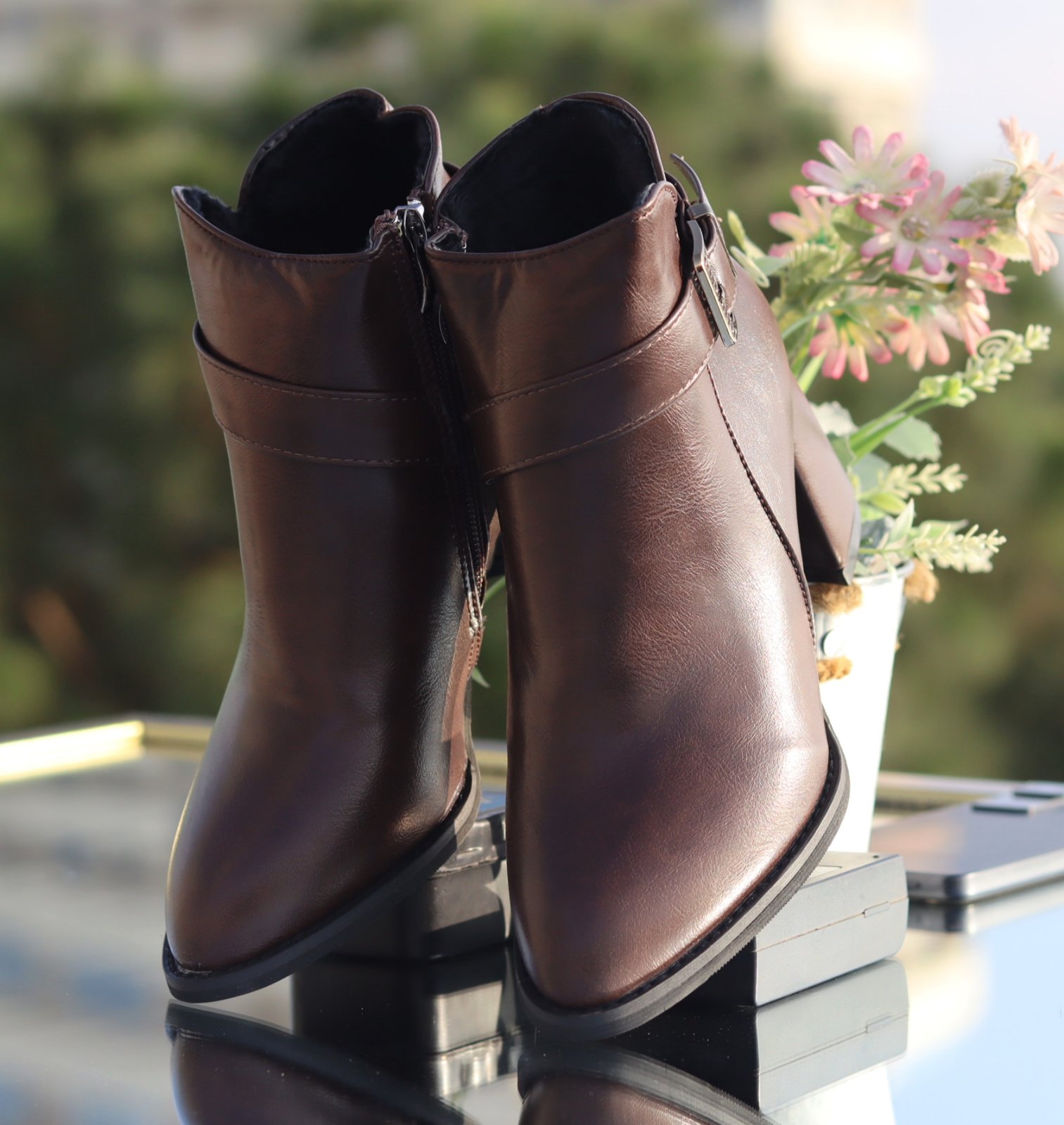 Luxora Leather Winter Ankle Boots For Women