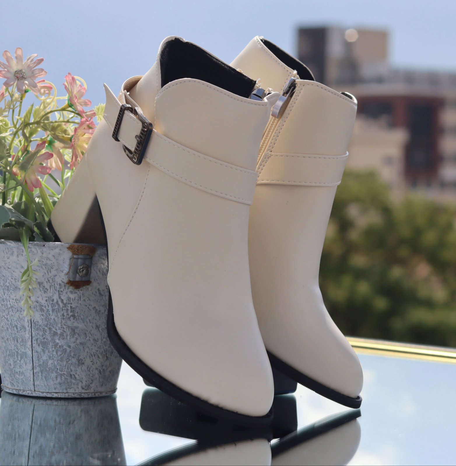 Luxora Leather Winter Ankle Boots For Women