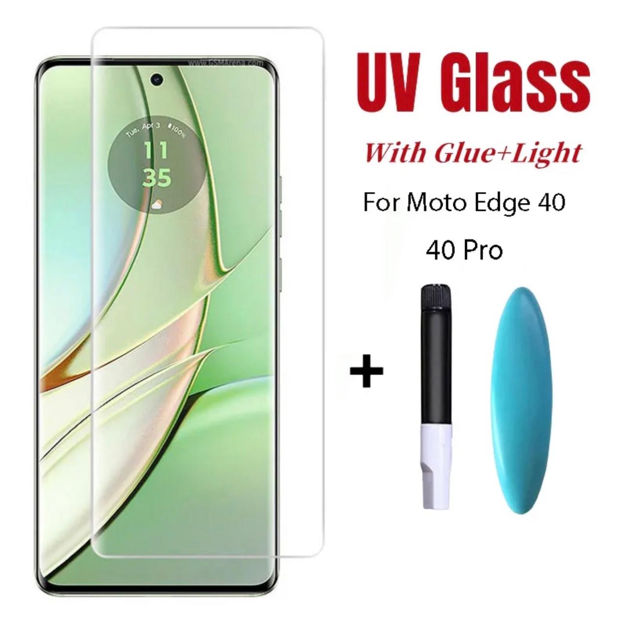 Moto Edge 40 Pro UV Curved Full Glue Glass With Light