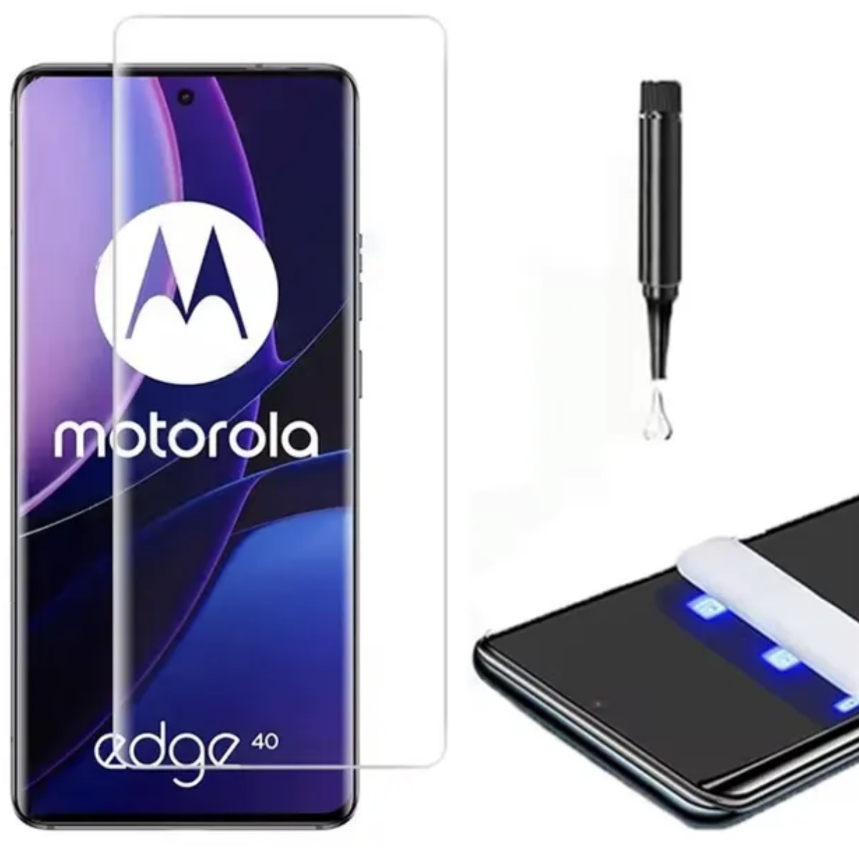 Moto Edge 40 UV Curved Full Glue Glass With Light