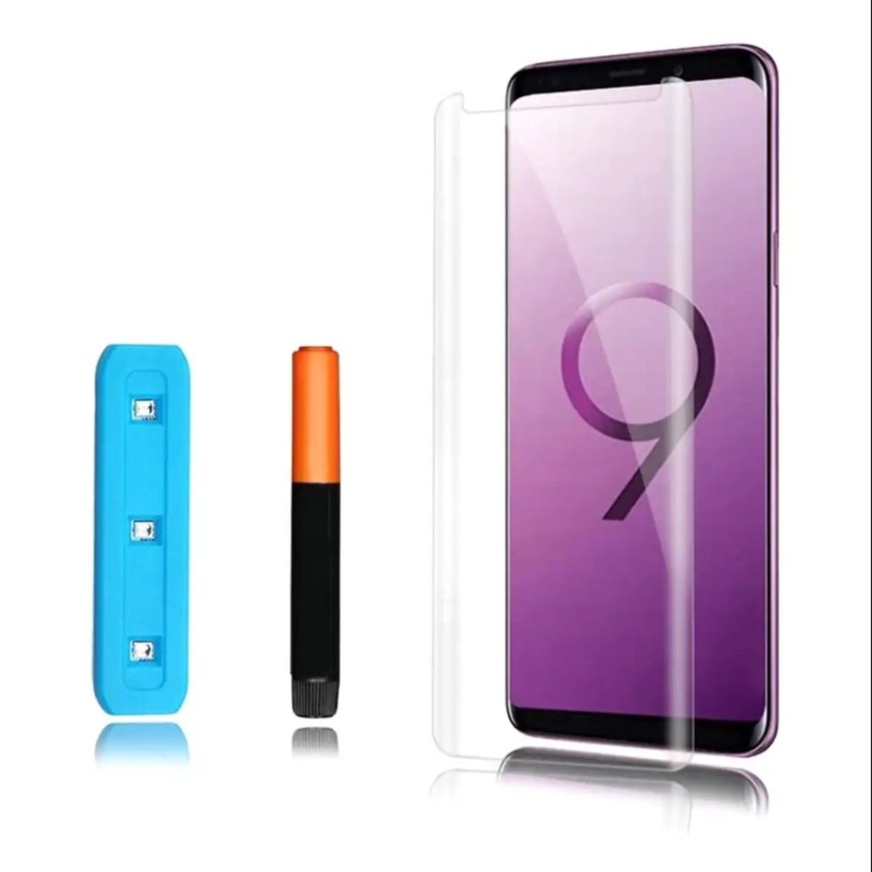 Samsung Galaxy S9 UV Curved Full Glue Glass With Light