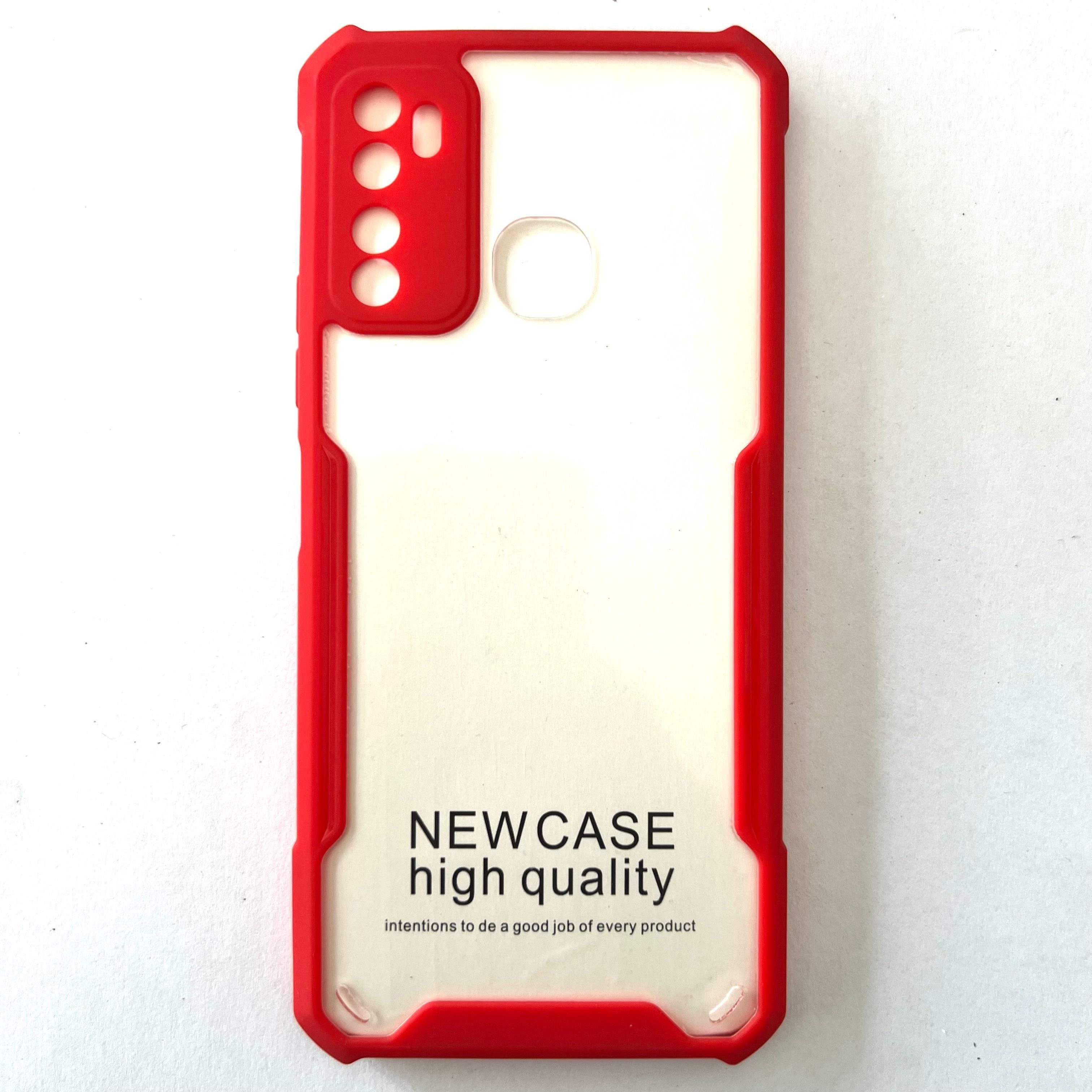 Infinix Hot 9 Airbag TPU Transparent Protection Case - Red - Others