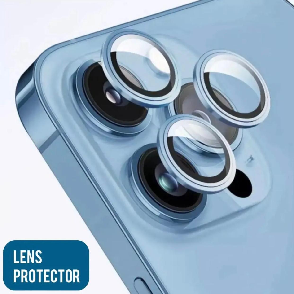 iPhone 15 Pro Metallic Ring Camera Lens Protector - Blue