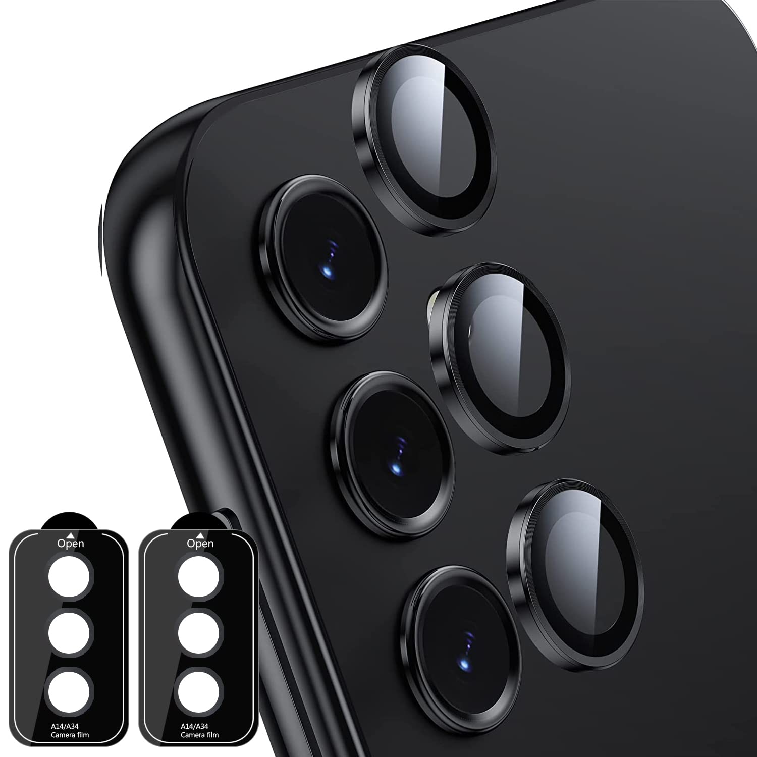 Samsung Galaxy A14 Metal Camera Lens Protector Black