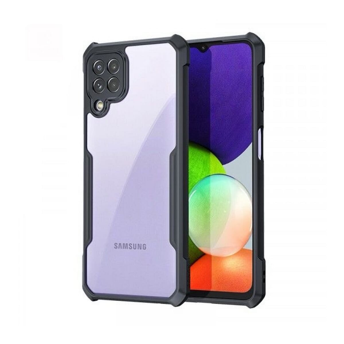 Samsung F22 (4G) Clear Transparent Bumper Cover Case - Black